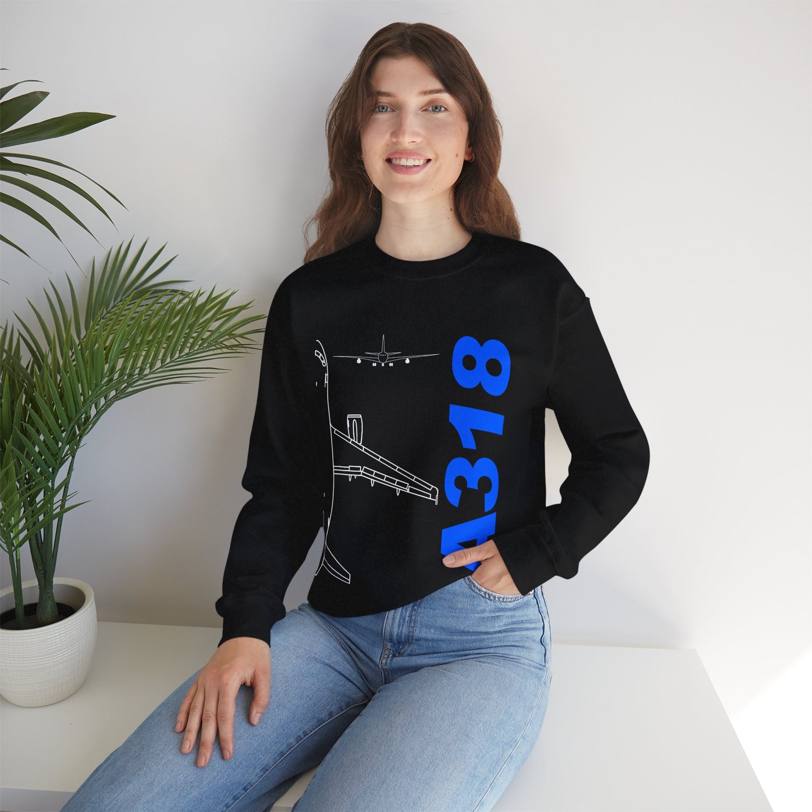 Airbus A318 Crewneck Sweatshirt - Travel Inspiring Cozy Apparel