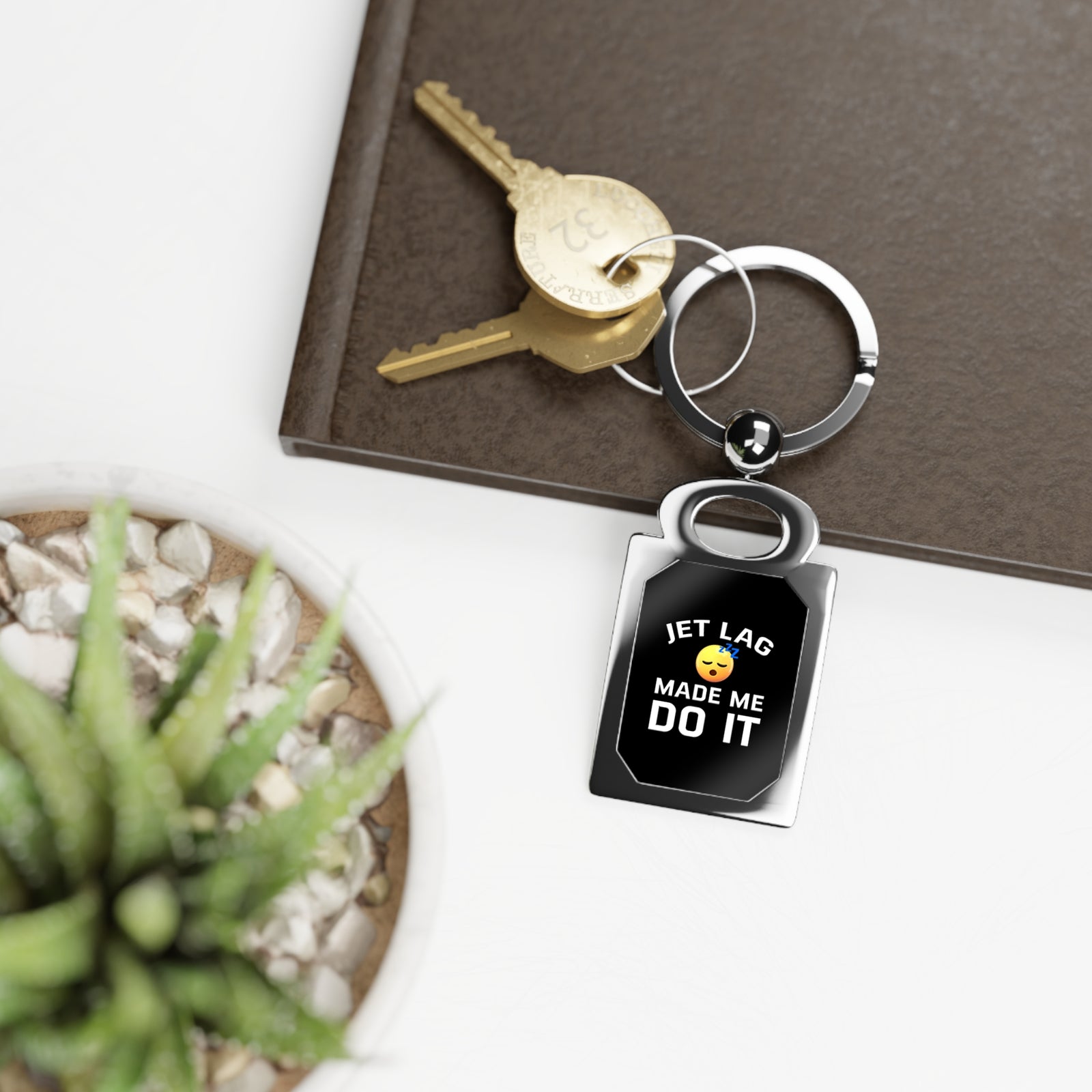 Jet Lag Made Me Do It - Rectangle Keyring