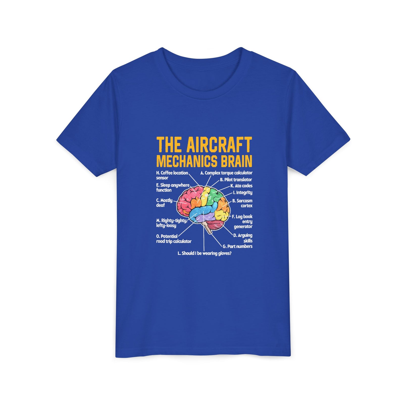 The Aircraft Mechanics Brain  - Unisex Youth Short Sleeve Tee
