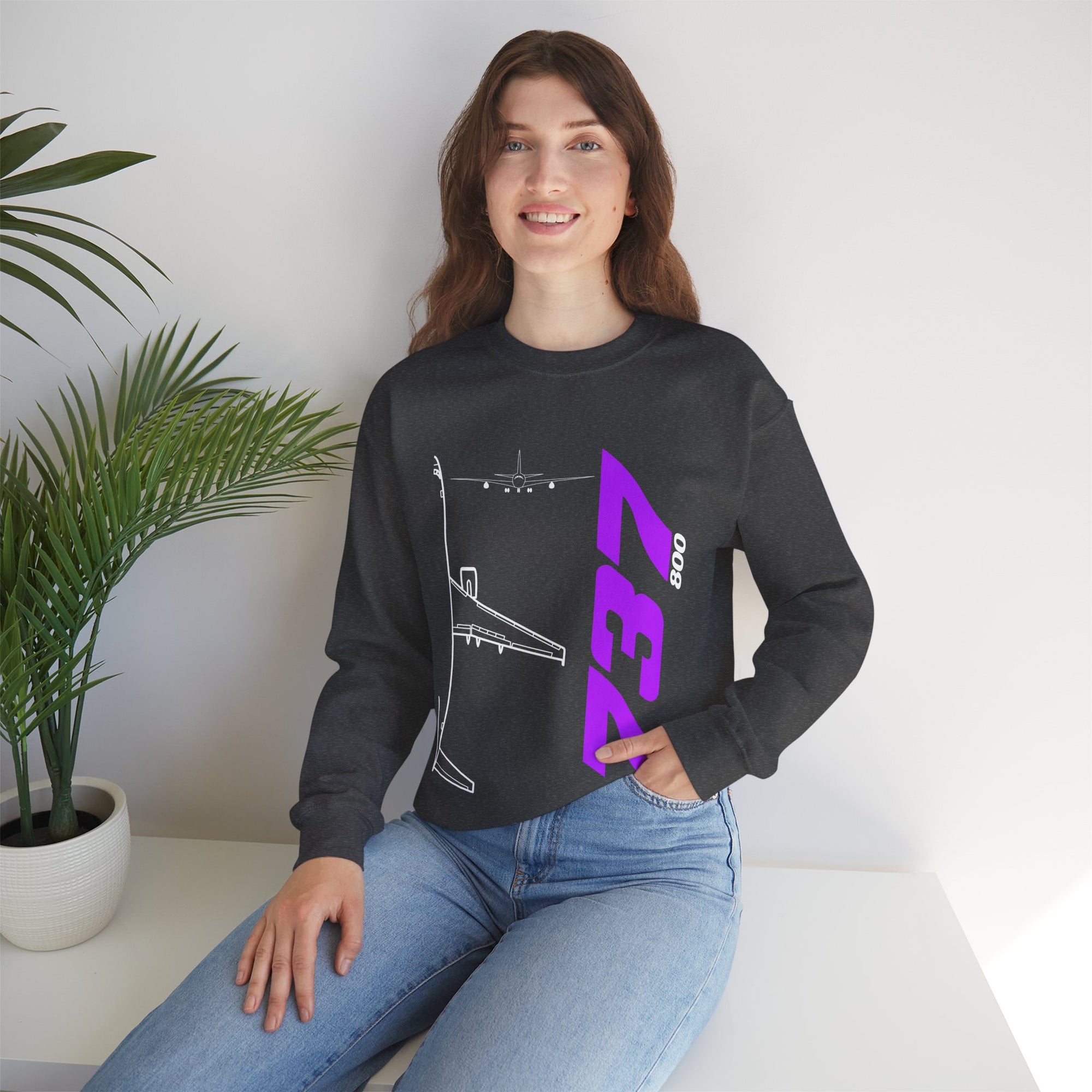 Boeing 737-800  Crewneck Sweatshirt - Travel Inspiring Cozy Apparel