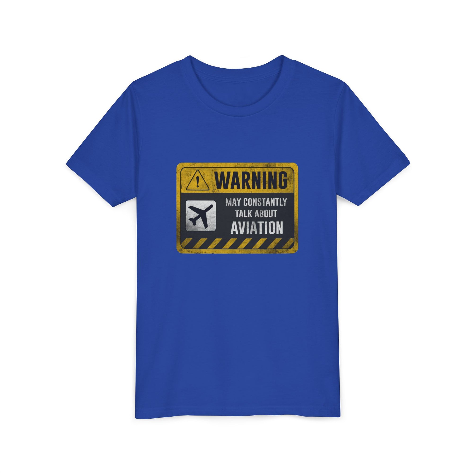 Warning May Constantly Talk About Aviation   - Unisex Youth Short Sleeve Tee