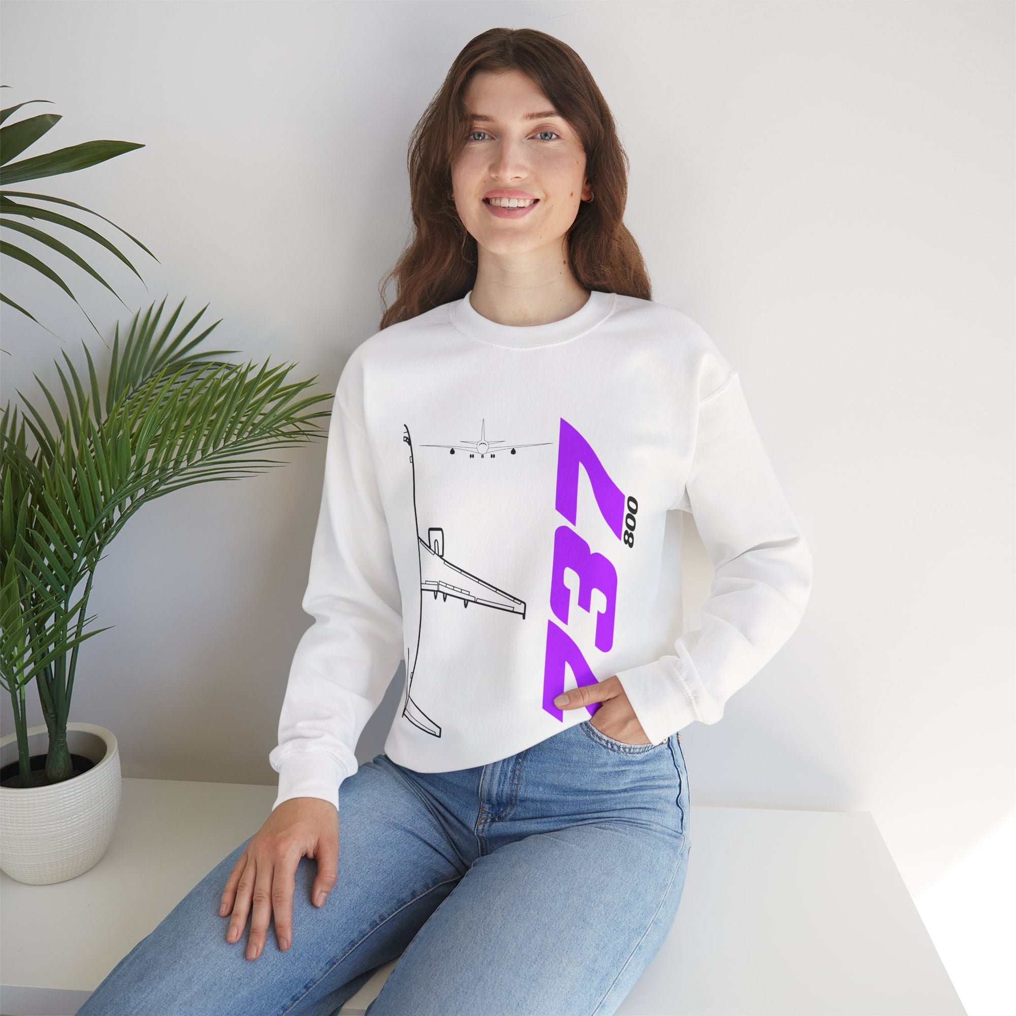 Boeing 737-800  Crewneck Sweatshirt - Travel Inspiring Cozy Apparel