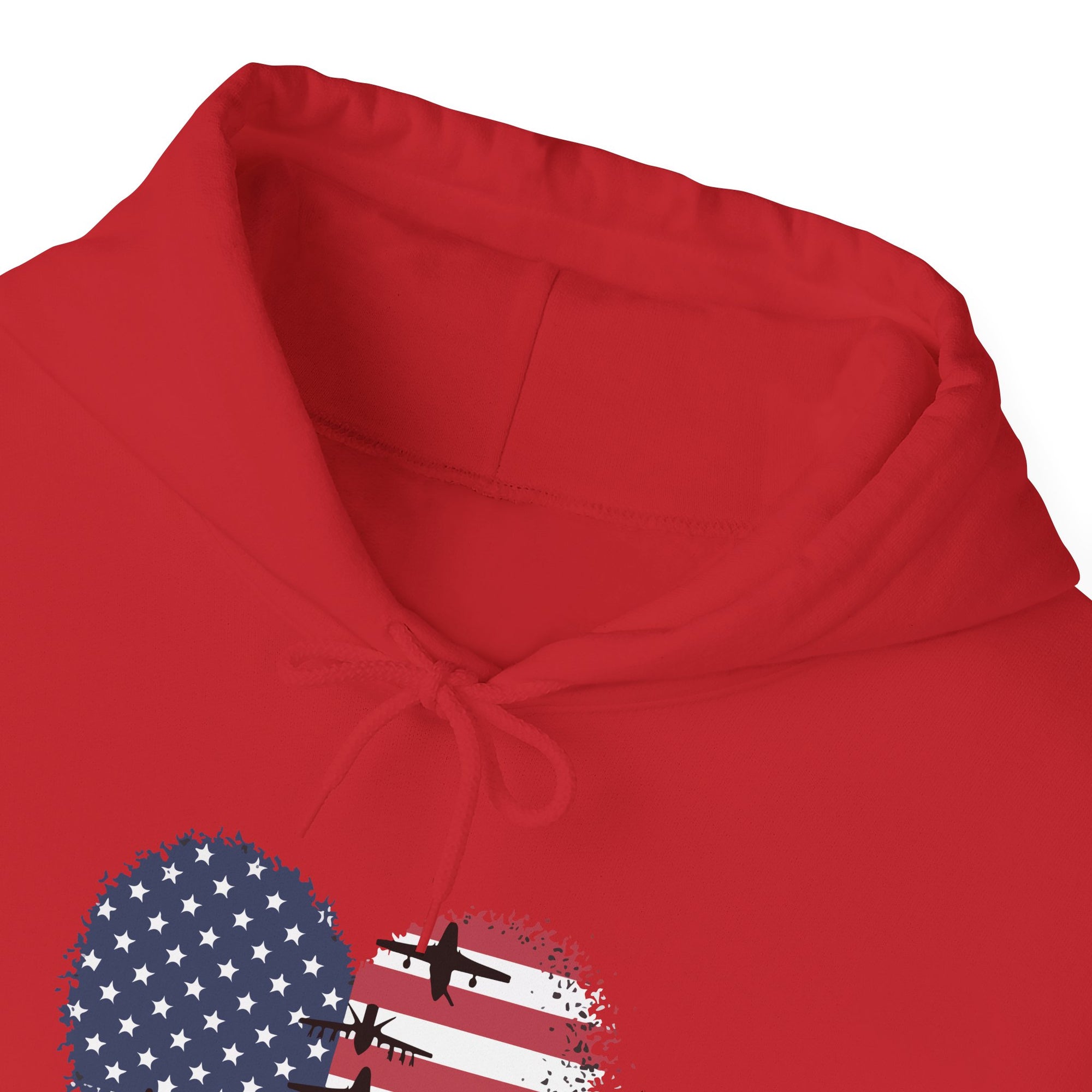 Patriotic Airplanes Heart USA Flag - Pullover Hoodie
