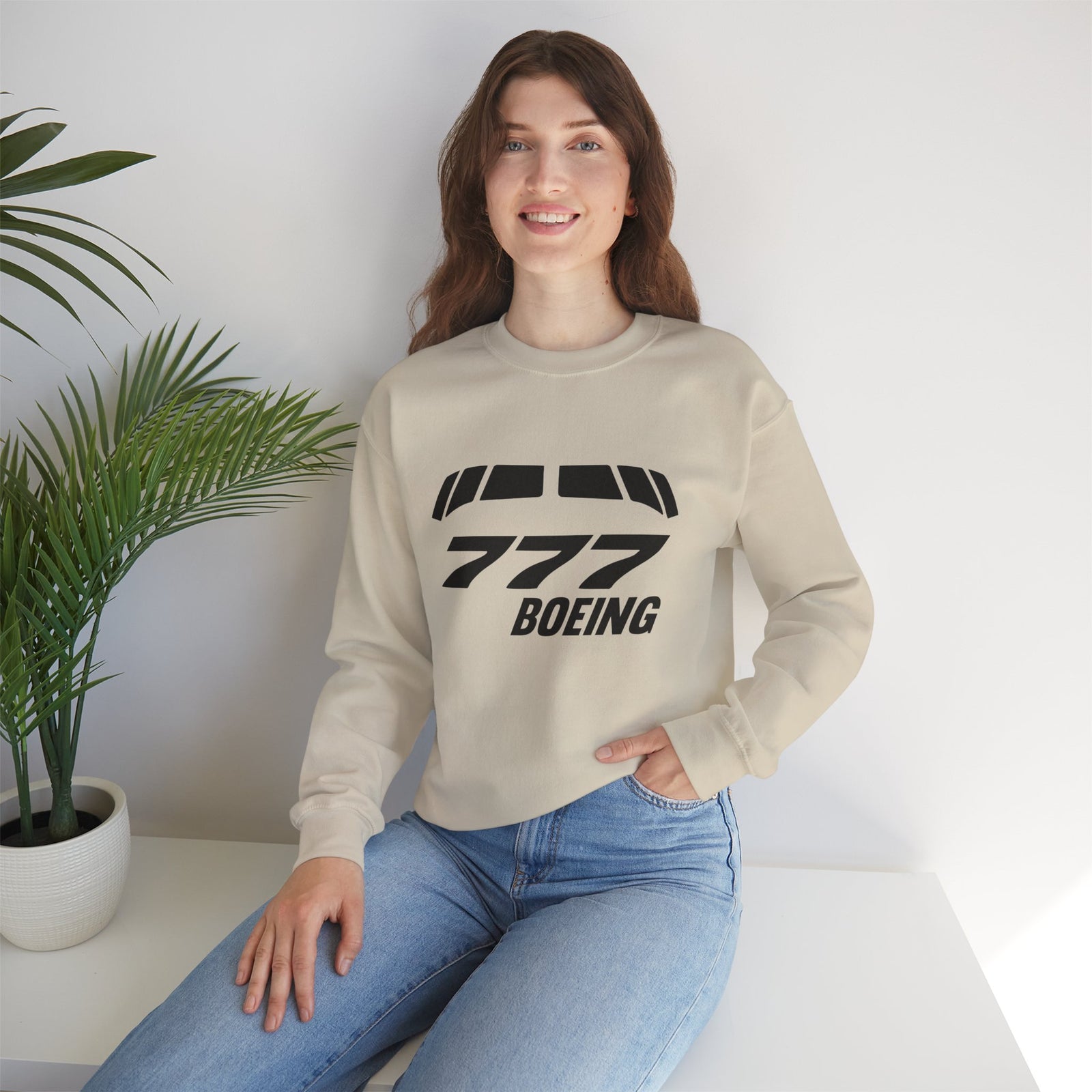 Boeing 777 Windshield Crewneck Sweatshirt - Travel Inspiring Cozy Apparel