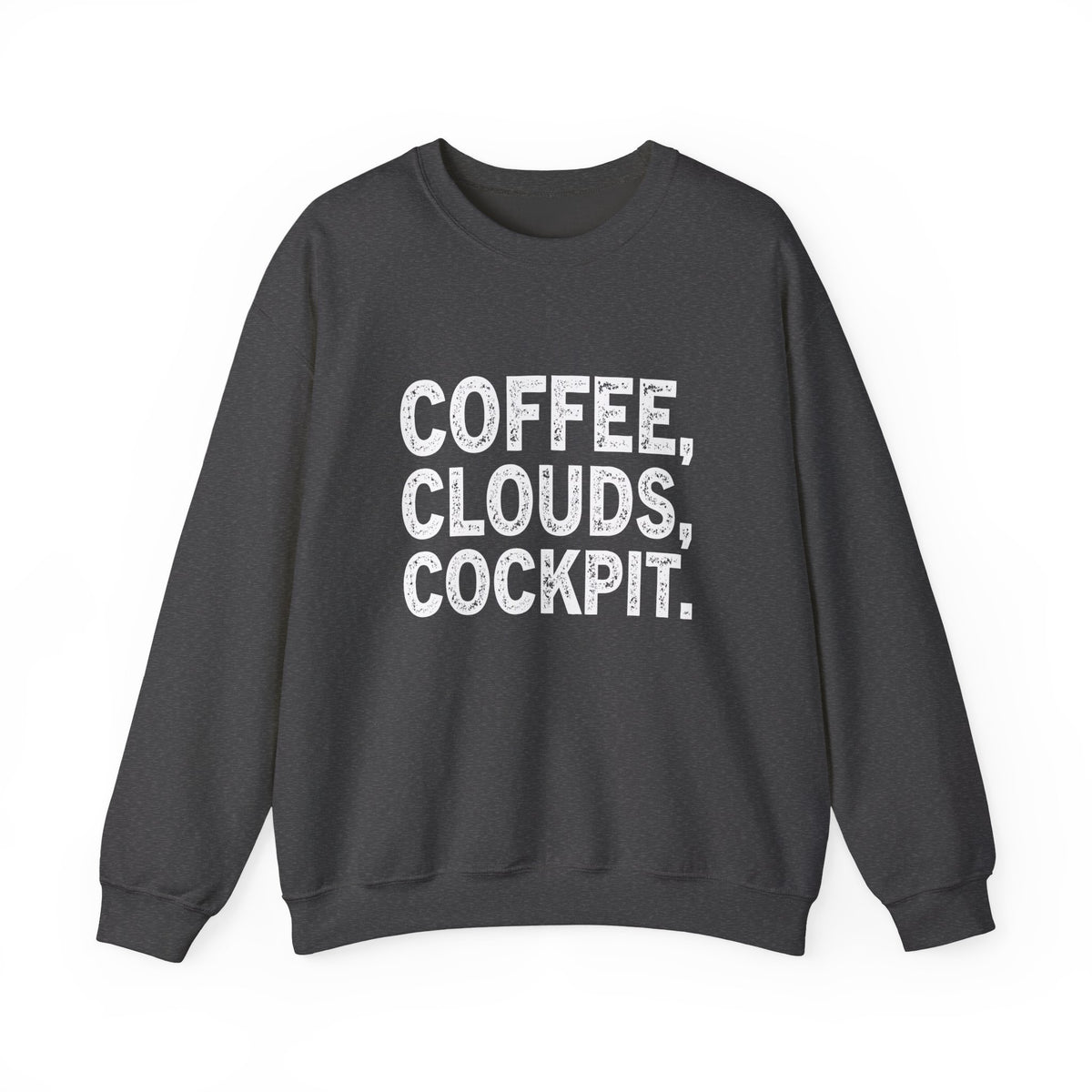Coffee Clouds Cockpit  Crewneck Sweatshirt - Travel Inspiring Cozy Apparel