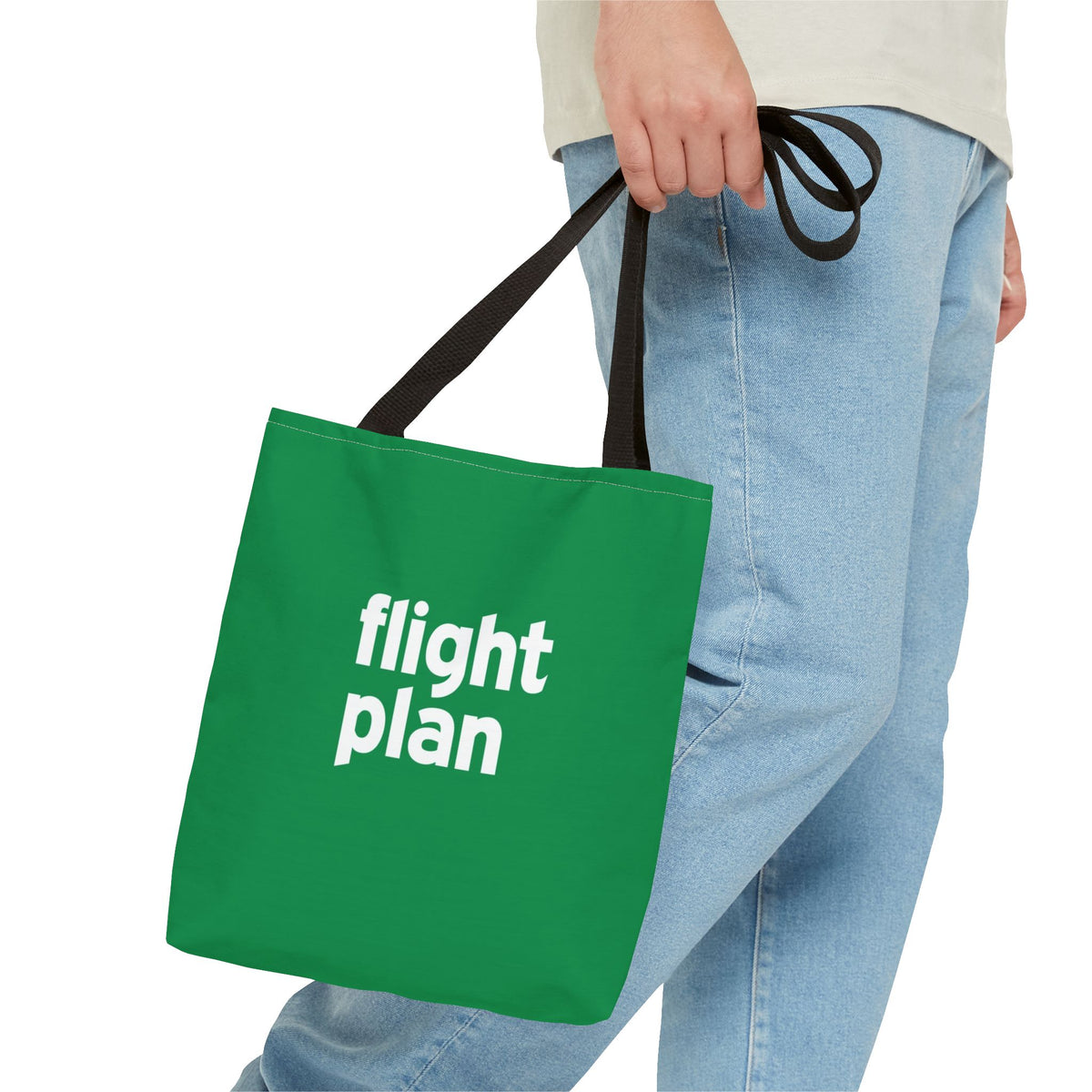 Flight Plan Tote Bag — Printed Green Travel Tote