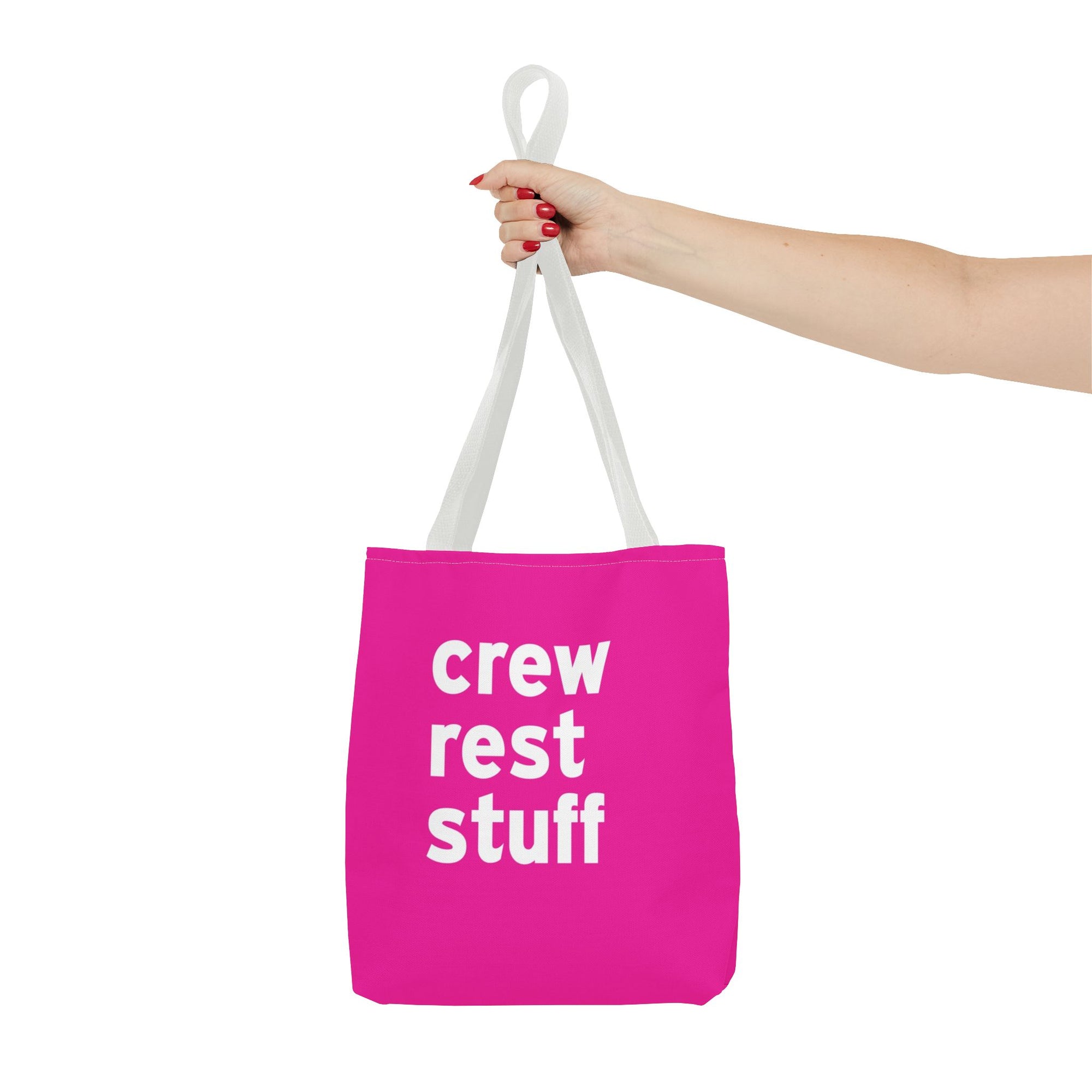 Crew Rest Stuff Tote Bag — Printed Green Travel Tote