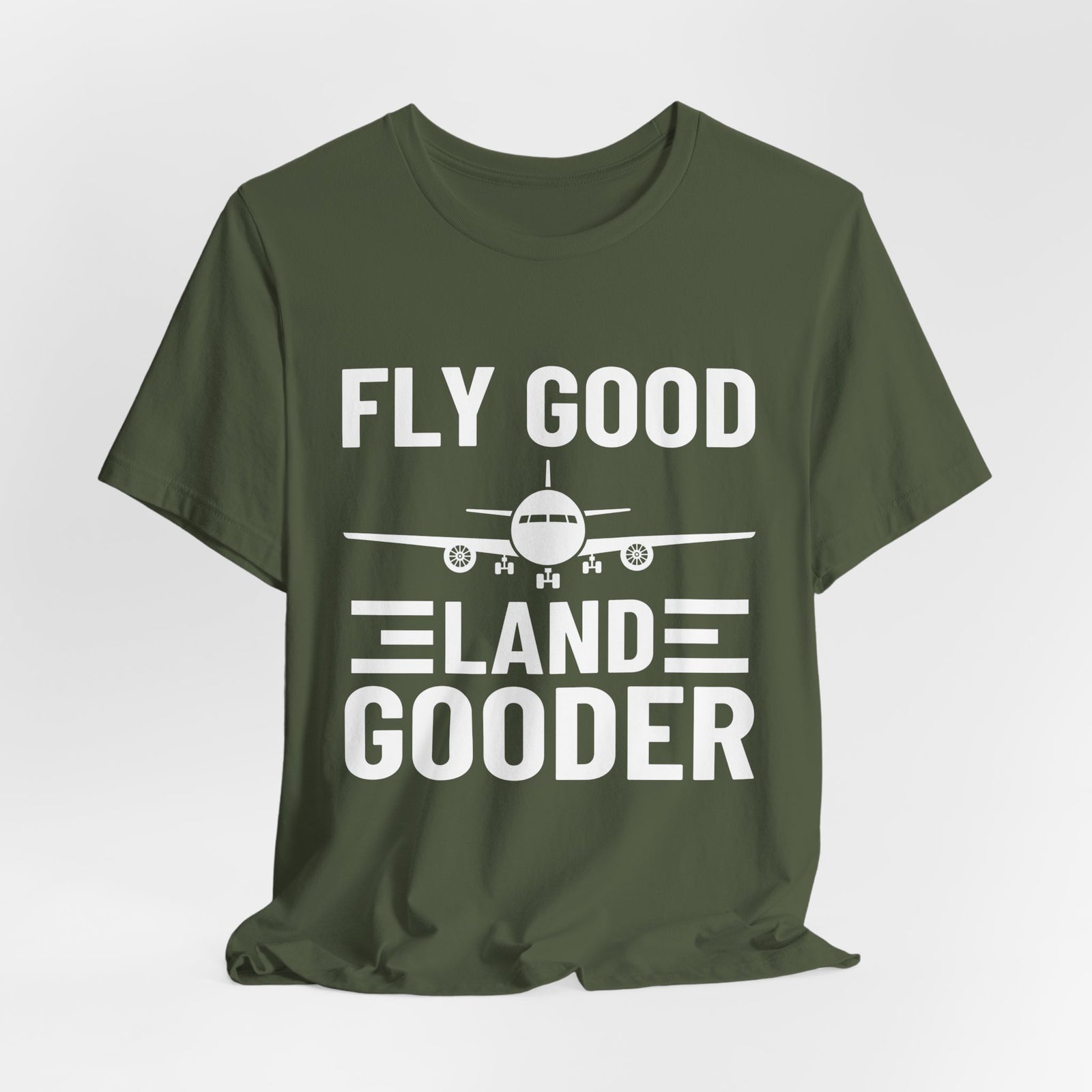 Fly Good Land Gooder  Unisex Jersey Tee - Perfect for Aviation Enthusiasts