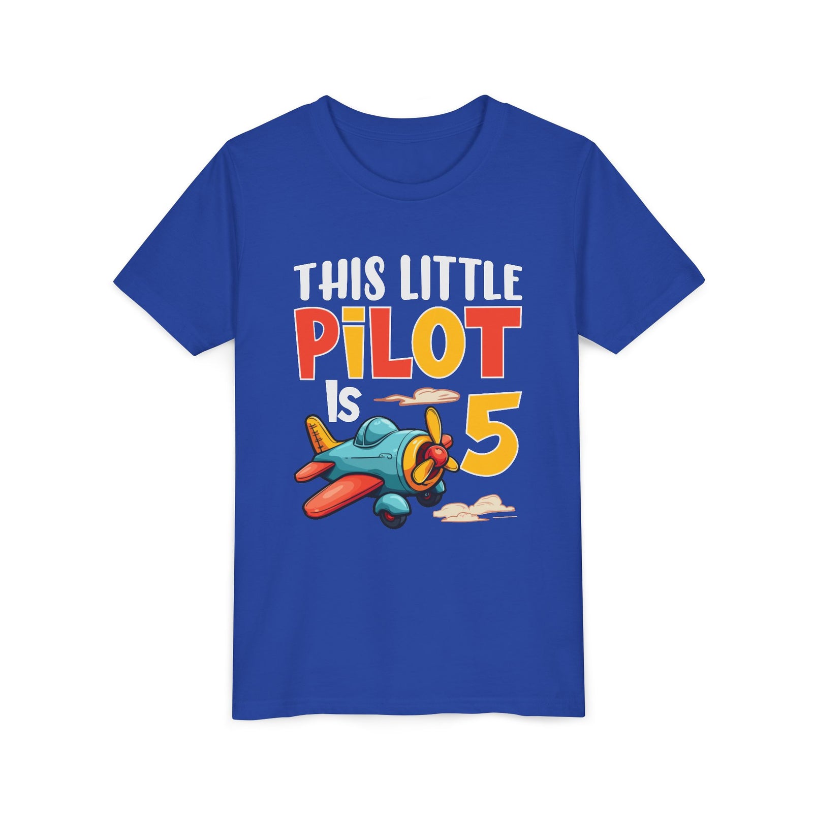 This Little Pilot Is 5 - Unisex Youth Short Sleeve Tee