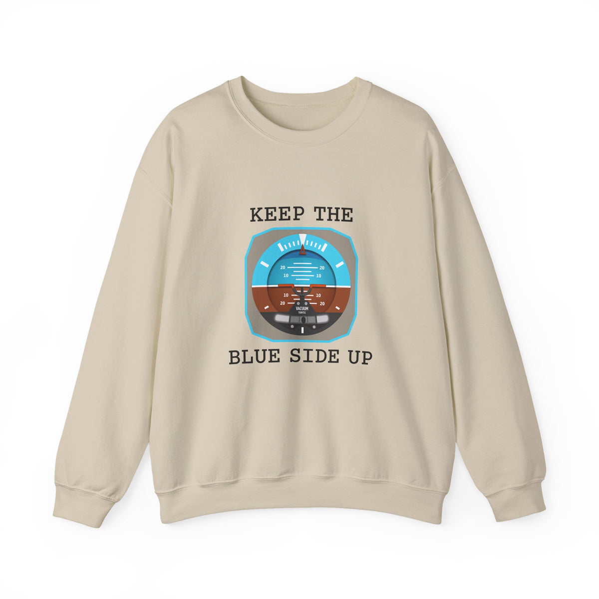 Keep The Blue Side Up Crewneck Sweatshirt - Travel Inspiring Cozy Apparel
