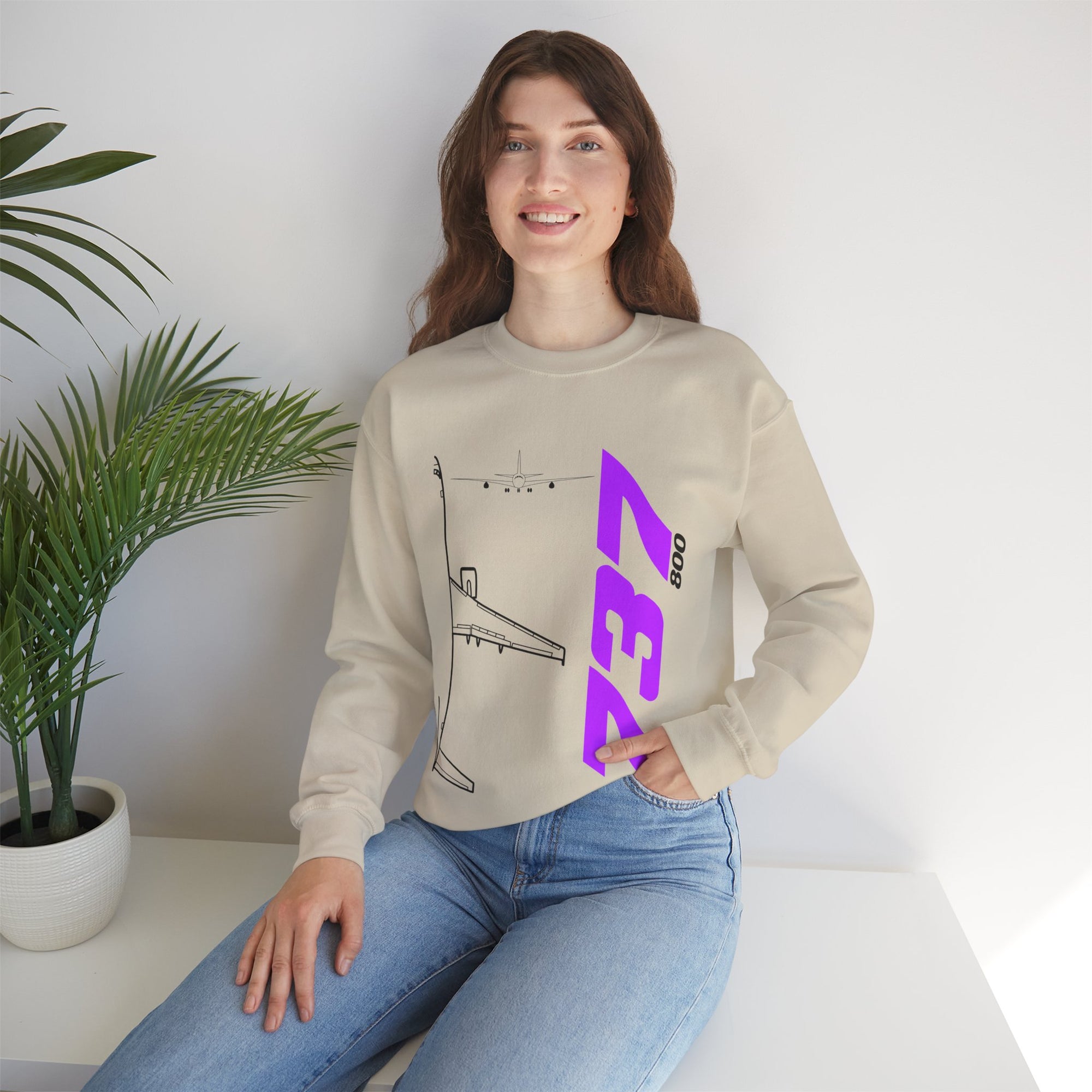 Boeing 737-800  Crewneck Sweatshirt - Travel Inspiring Cozy Apparel