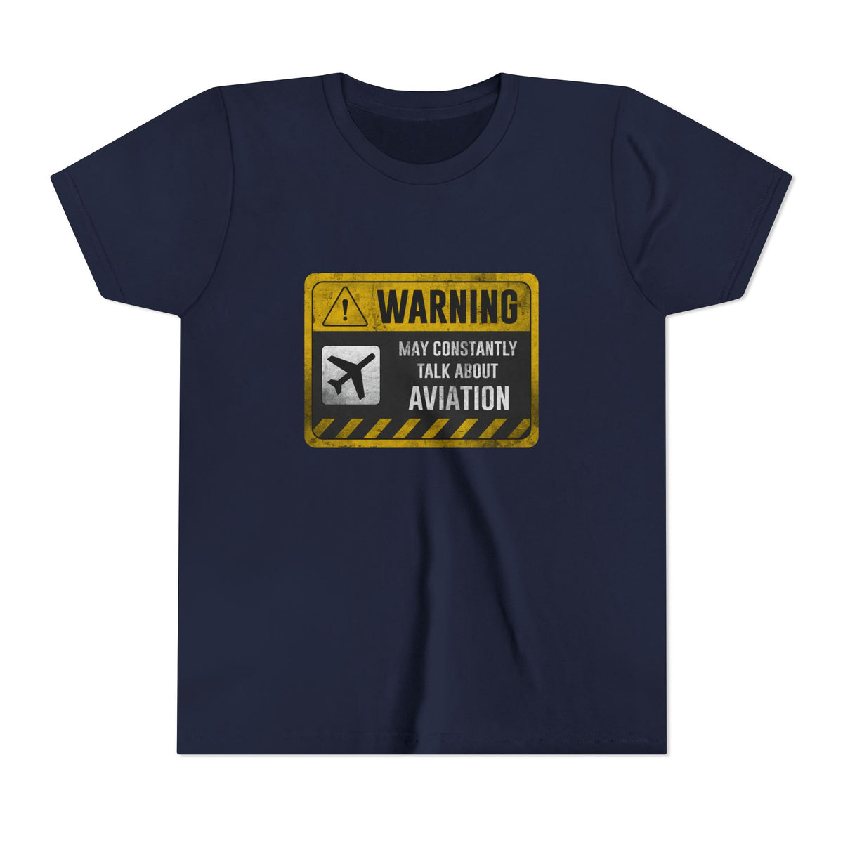 Warning May Constantly Talk About Aviation   - Unisex Youth Short Sleeve Tee