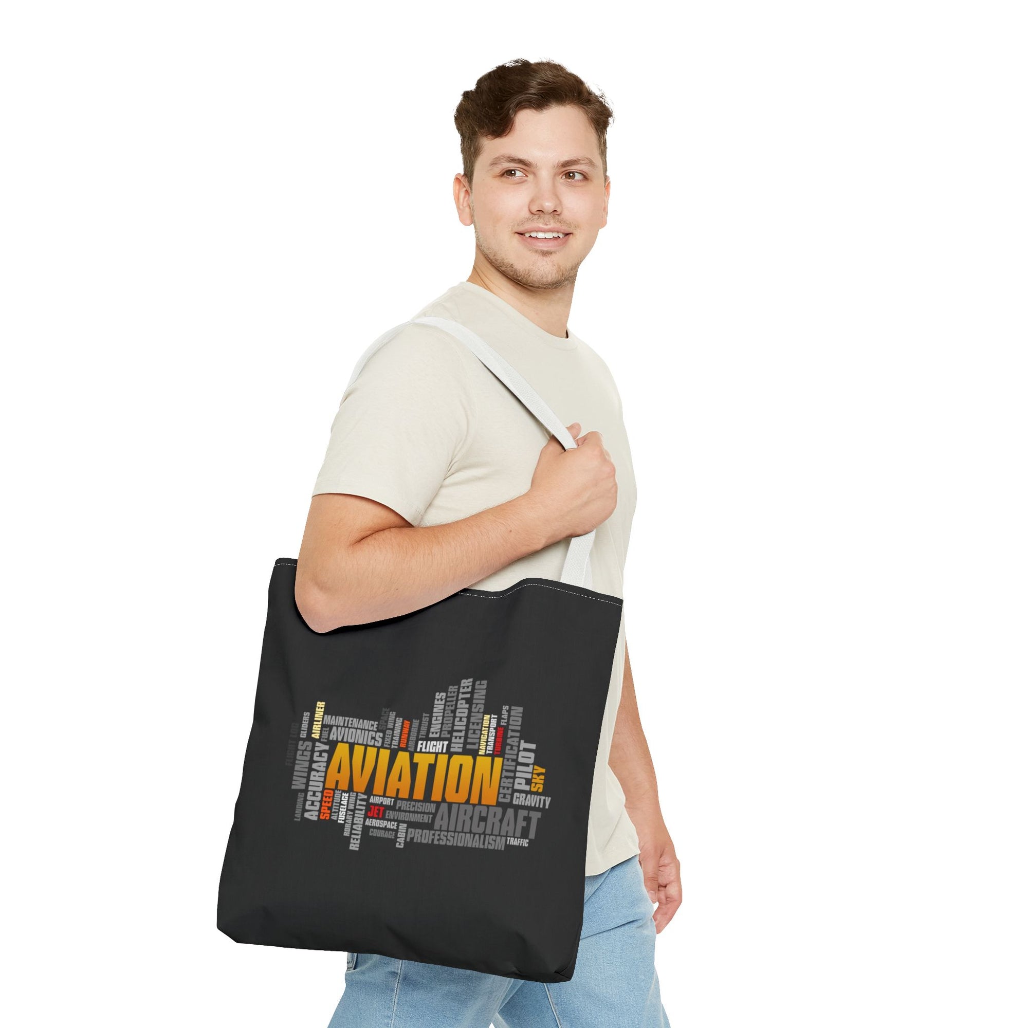 Aviation Tote Bag — Printed Green Travel Tote