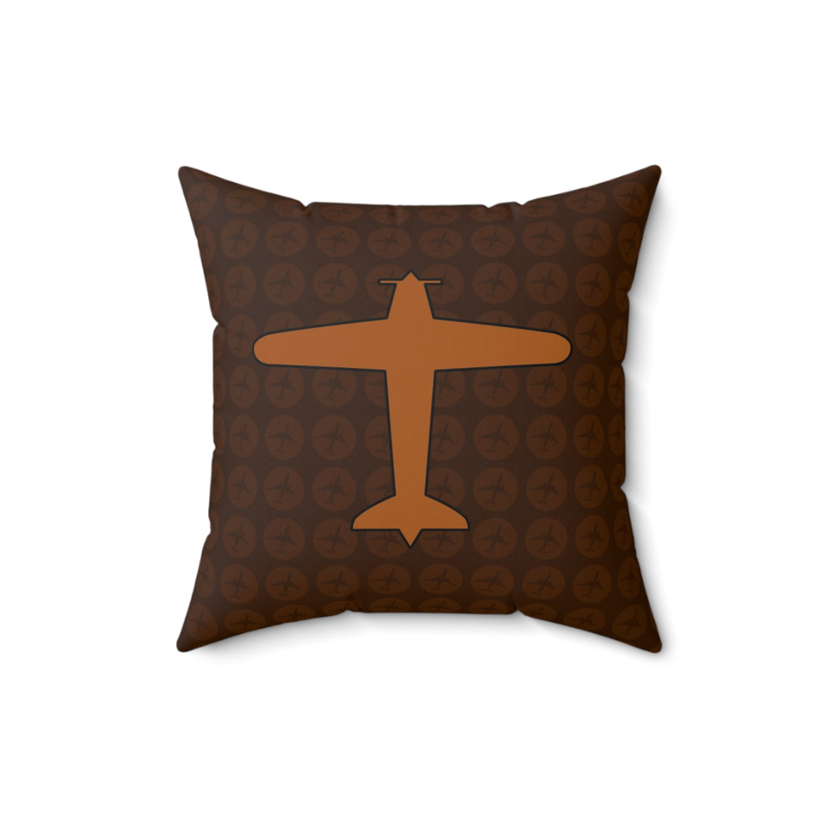 Brown Plane - Spun Polyester Square Pillow