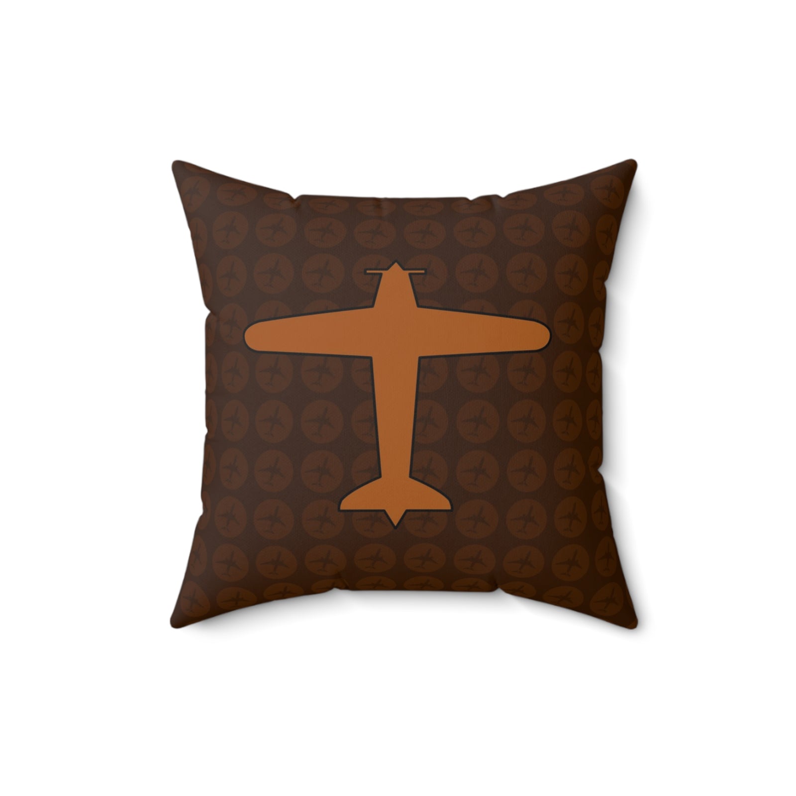 Brown Plane - Spun Polyester Square Pillow