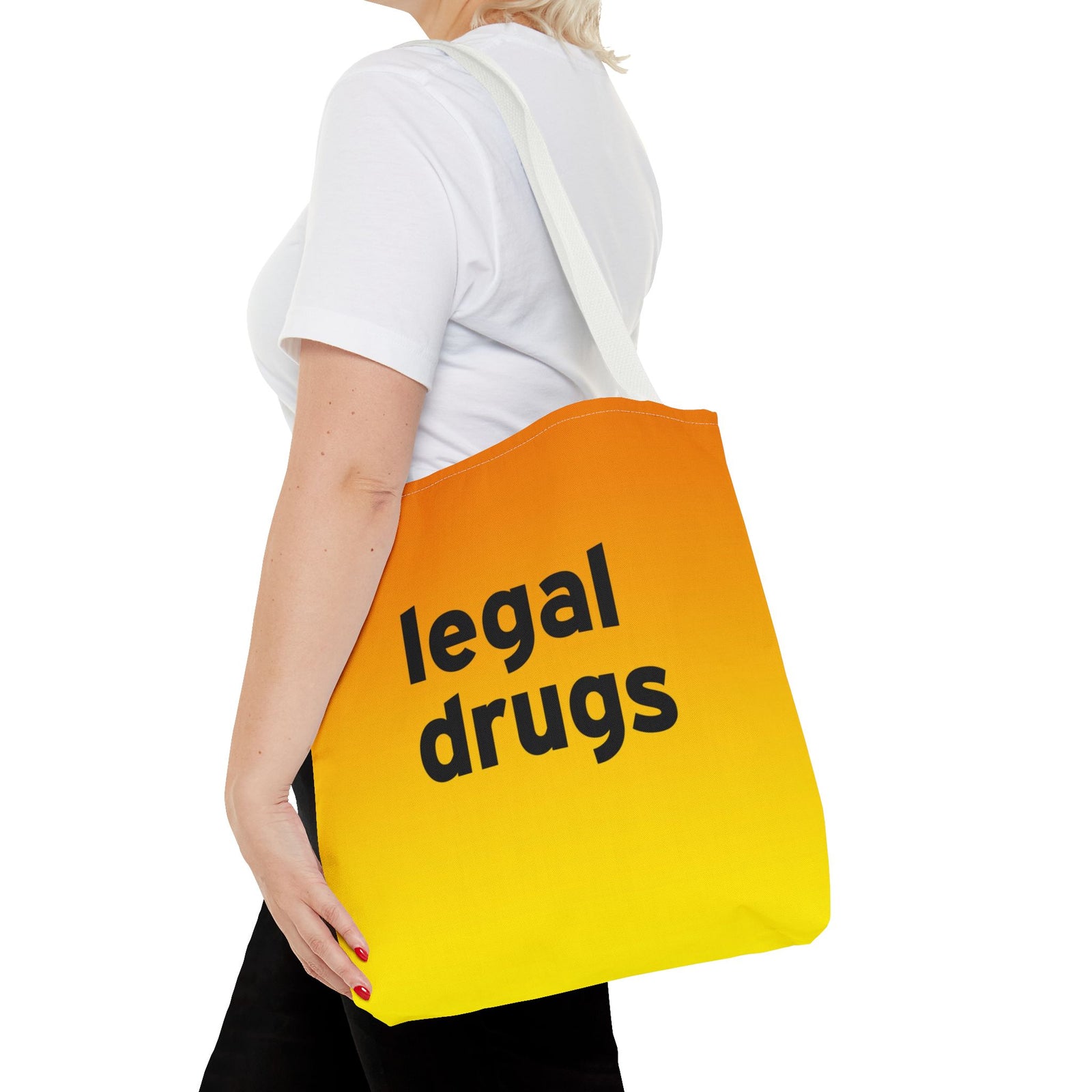 Legal Drugs Tote Bag — Printed Green Travel Tote