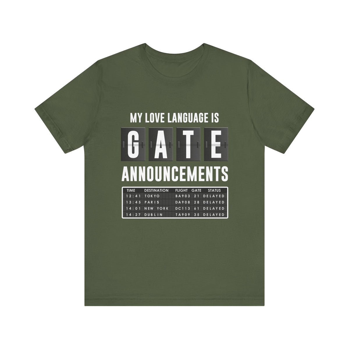 My Love Language Is Gate Announcement - Unisex Jersey Tee