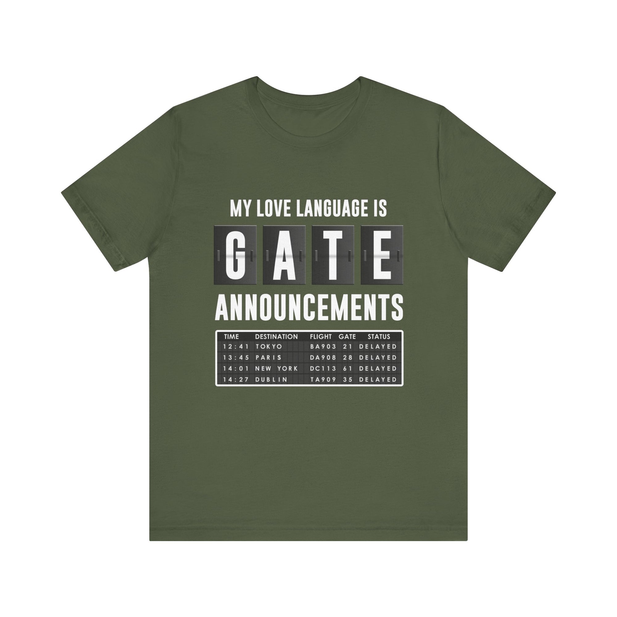 My Love Language Is Gate Announcement - Unisex Jersey Tee