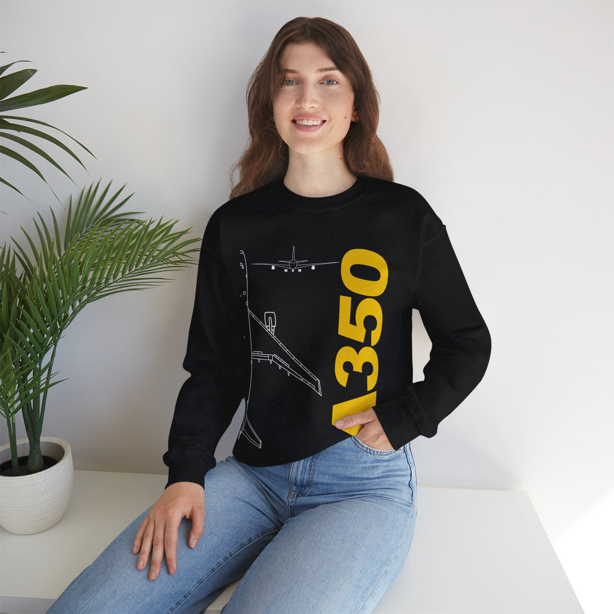 Airbus A350 Crewneck Sweatshirt - Travel Inspiring Cozy Apparel