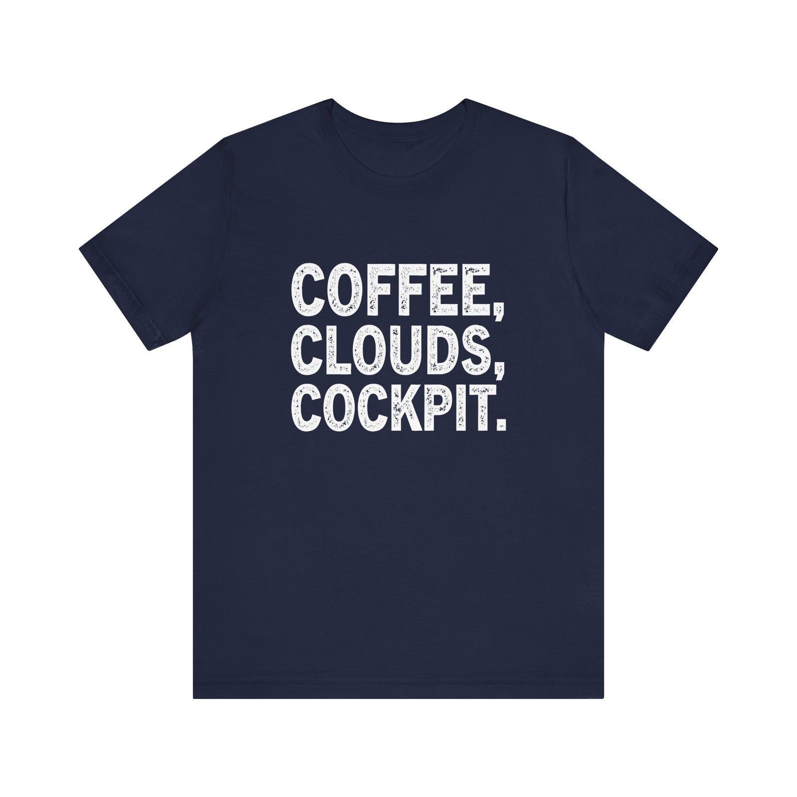 Coffee Clouds Cockpit Unisex Jersey Tee - Perfect for Aviation Enthusiasts