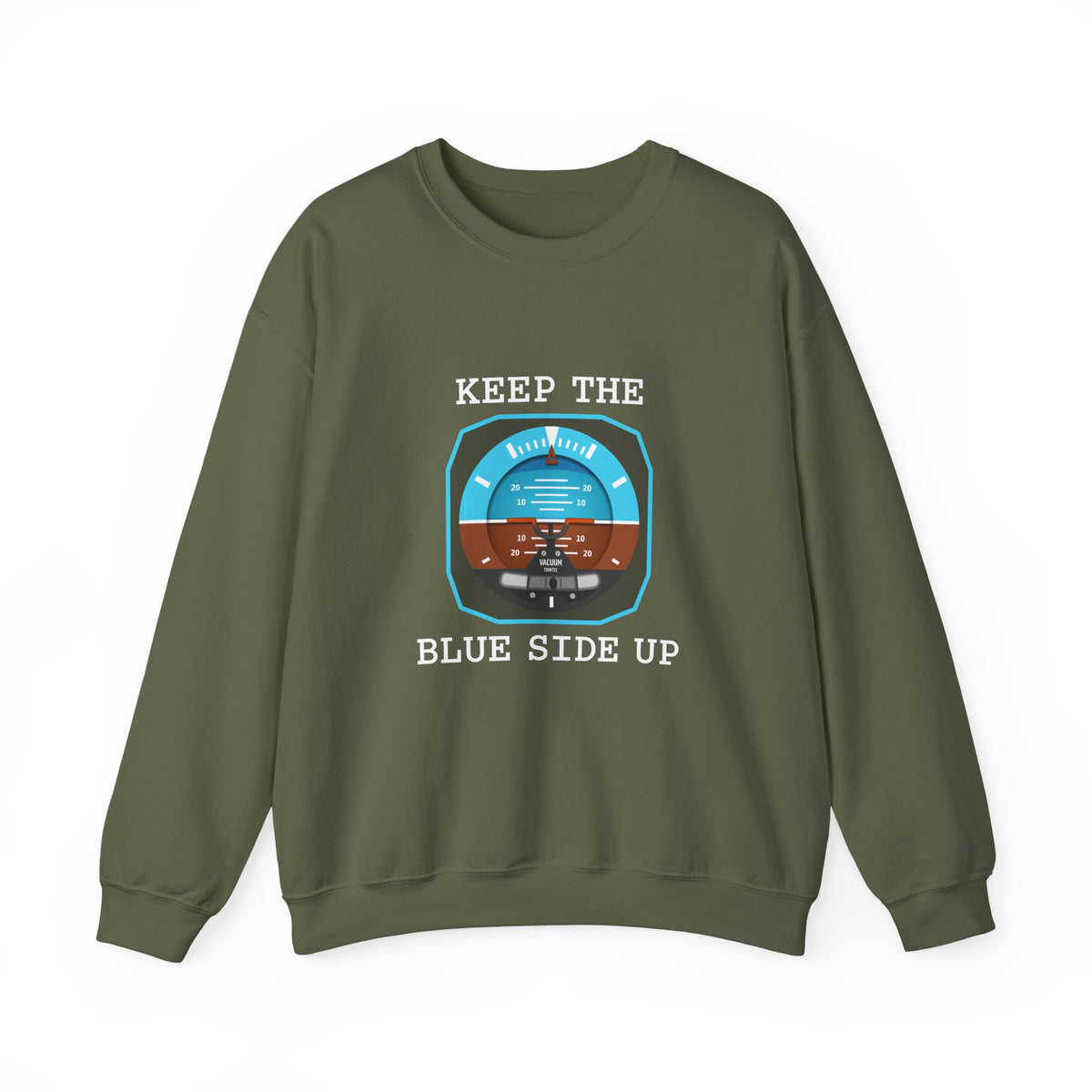 Keep The Blue Side Up Crewneck Sweatshirt - Travel Inspiring Cozy Apparel