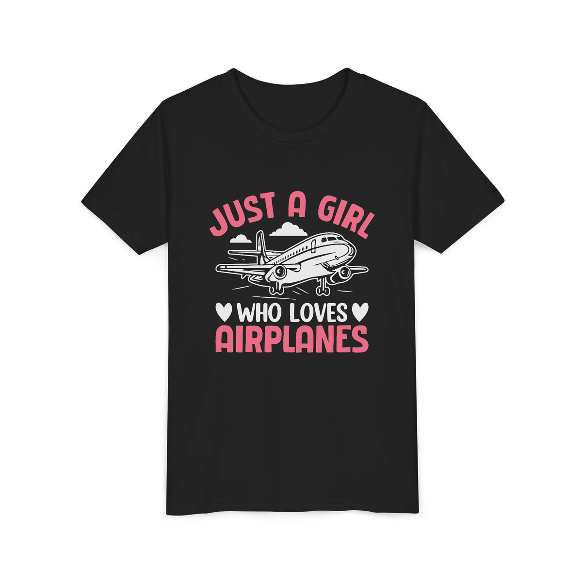 Just A Girl Who Loves Aieplanes   - Unisex Youth Short Sleeve Tee