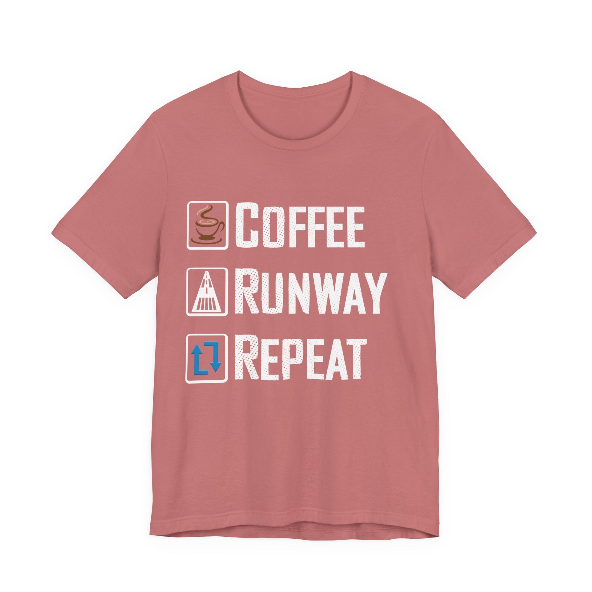 Coffee Runway Repeat - Unisex Jersey Tee