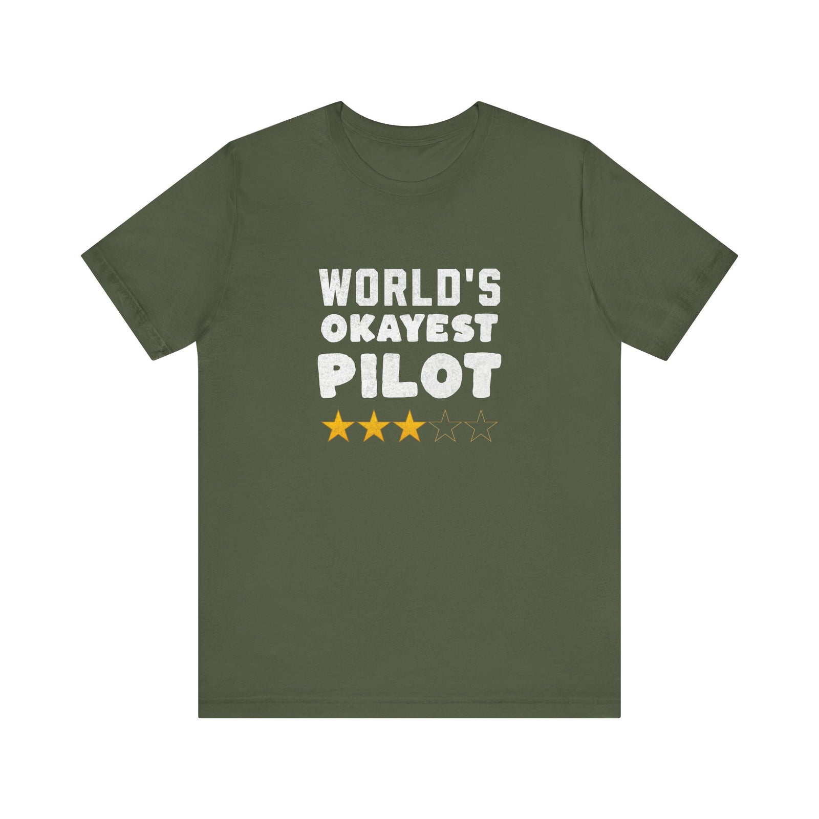 Worlds Okayest Pilot Unisex Jersey Tee - Perfect for Aviation Enthusiasts