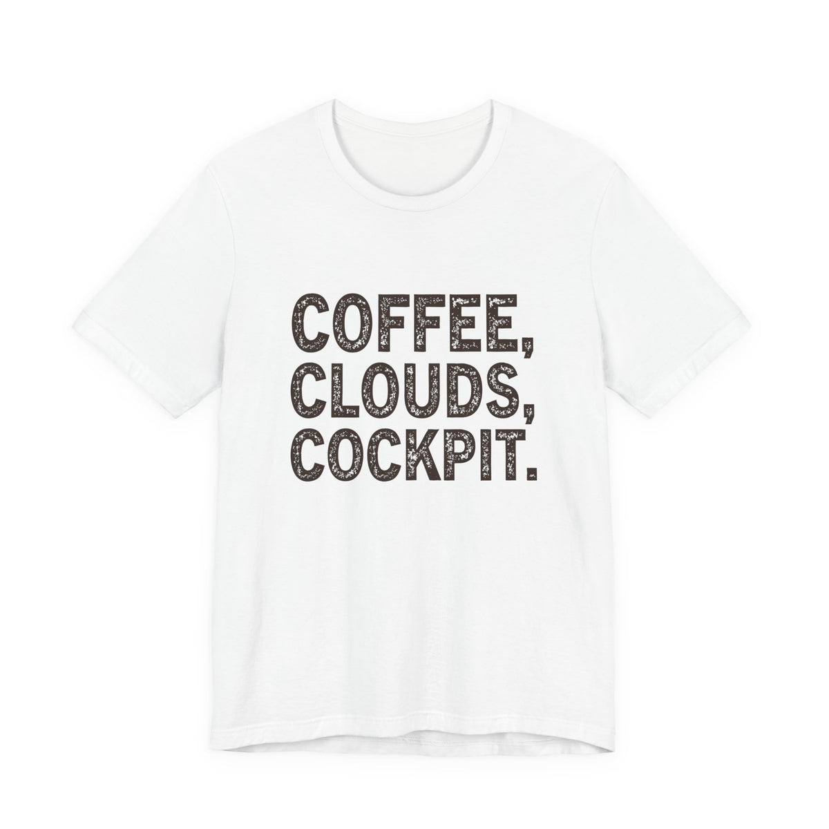 Coffee Clouds Cockpit Unisex Jersey Tee - Perfect for Aviation Enthusiasts