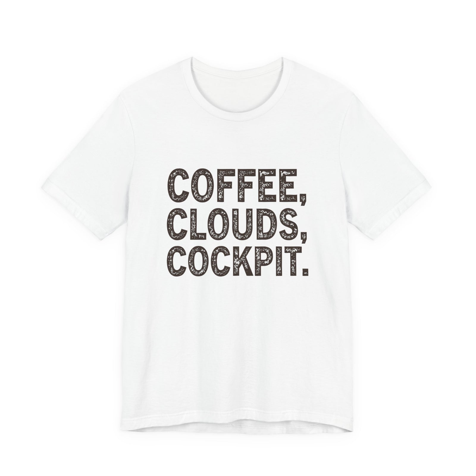 Coffee Clouds Cockpit Unisex Jersey Tee - Perfect for Aviation Enthusiasts