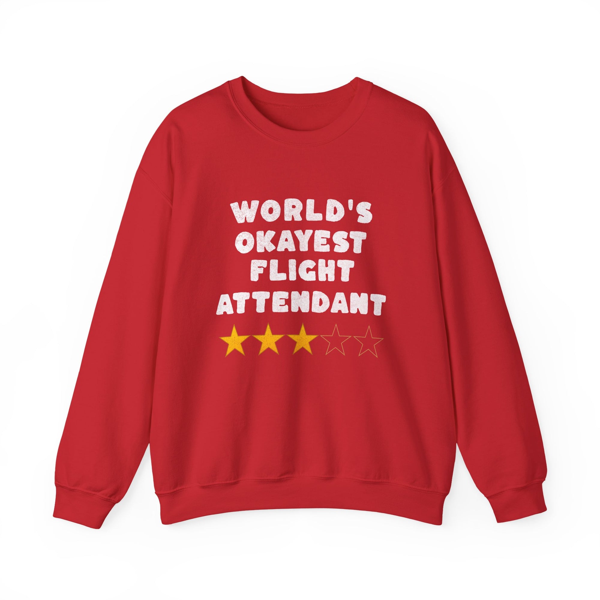 Worlds Okayest Flight Attendant Crewneck Sweatshirt - Travel Inspiring Cozy Apparel