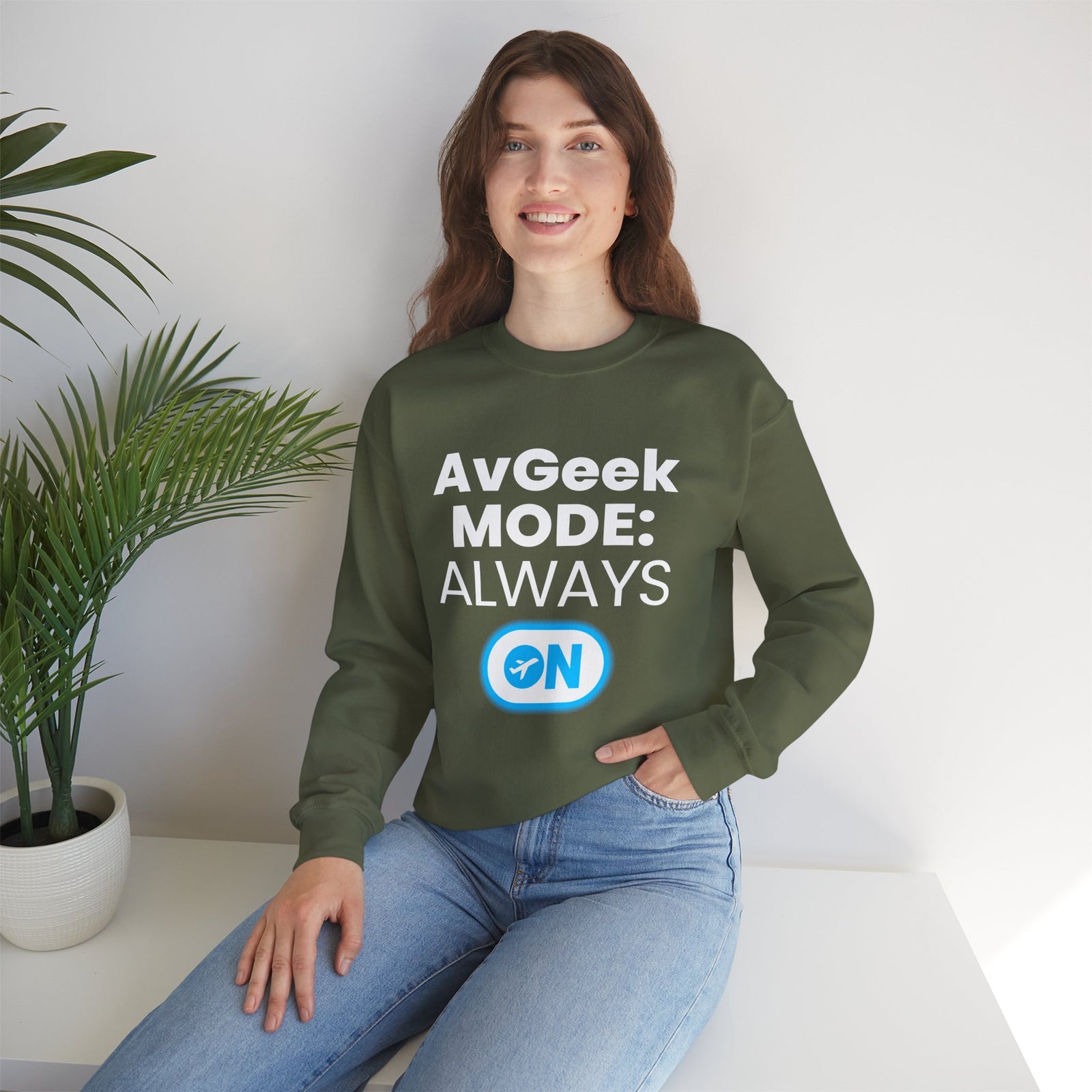 Avgeek Mode Always On   -  Crewneck Sweatshirt