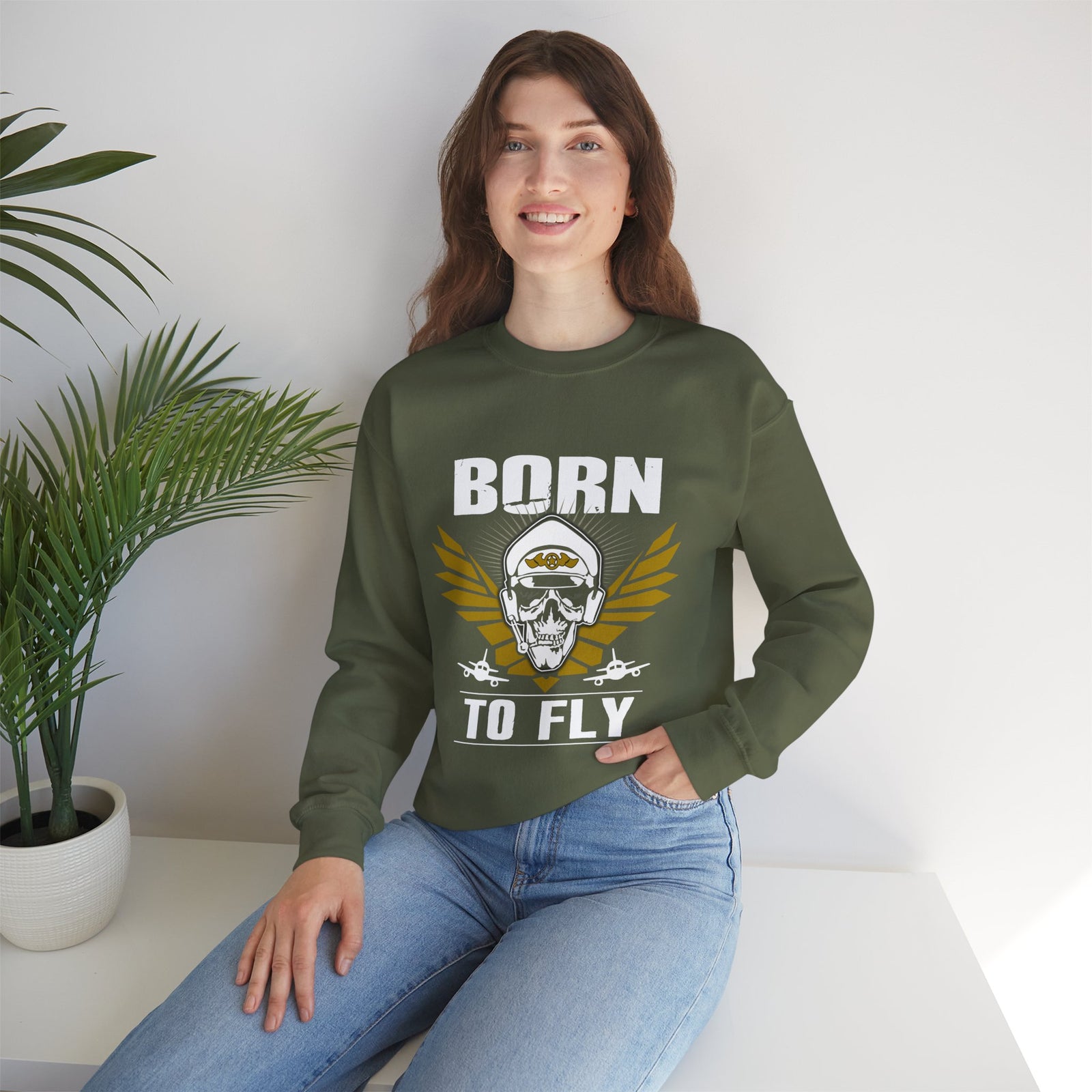 Born To Fly Crewneck Sweatshirt - Travel Inspiring Cozy Apparel