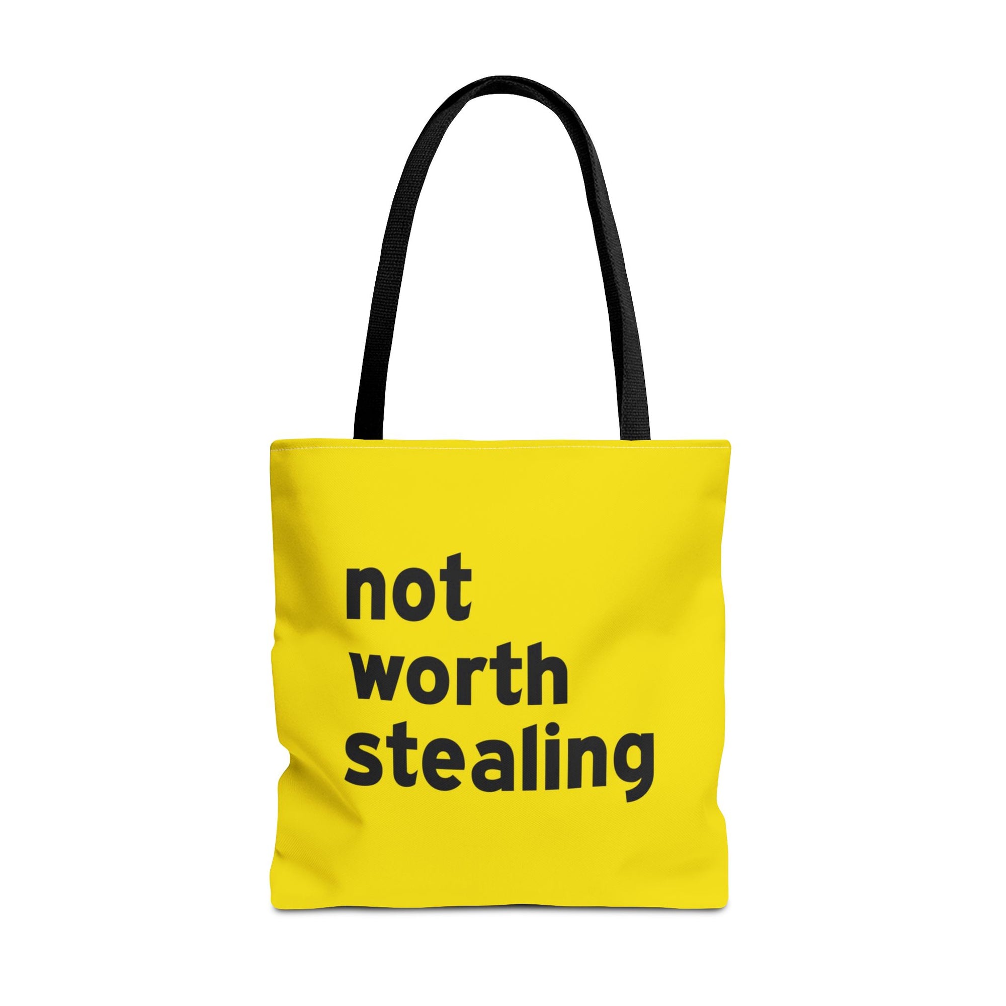 Not Worth Stealing Tote Bag — Printed Green Travel Tote