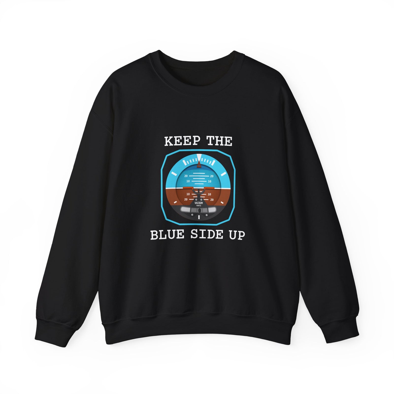 Keep The Blue Side Up Crewneck Sweatshirt - Travel Inspiring Cozy Apparel