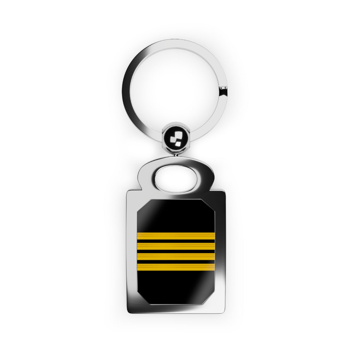 Black Pilot Stripes - Rectangle Keyring