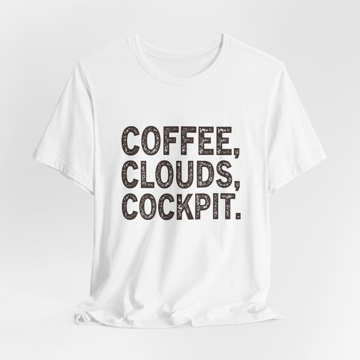 Coffee Clouds Cockpit Unisex Jersey Tee - Perfect for Aviation Enthusiasts