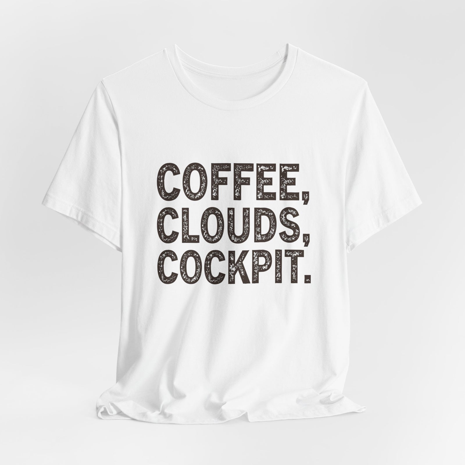 Coffee Clouds Cockpit Unisex Jersey Tee - Perfect for Aviation Enthusiasts