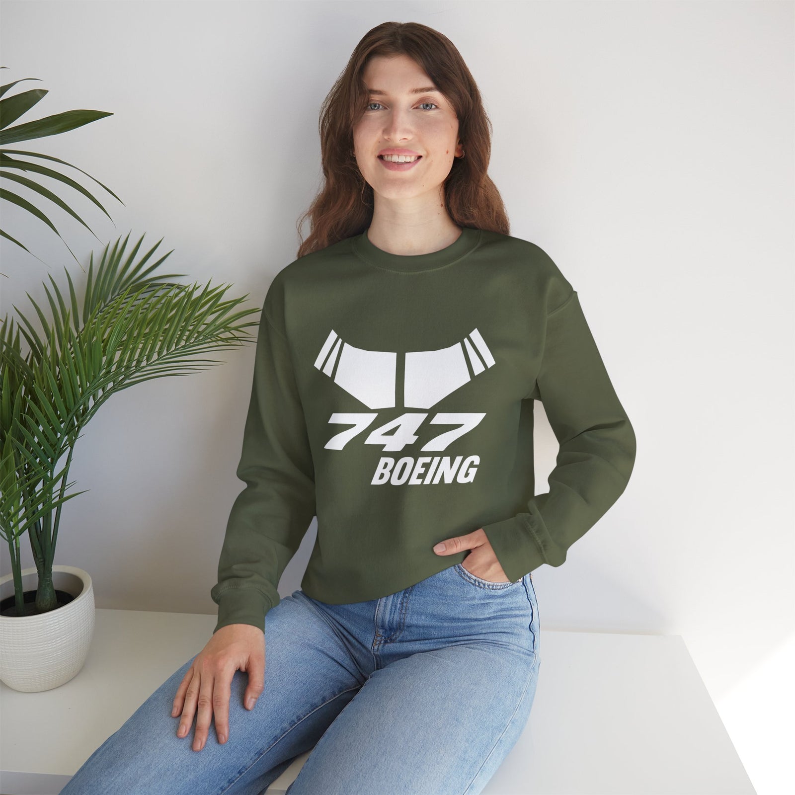 Boeing 747 Windshield Crewneck Sweatshirt - Travel Inspiring Cozy Apparel