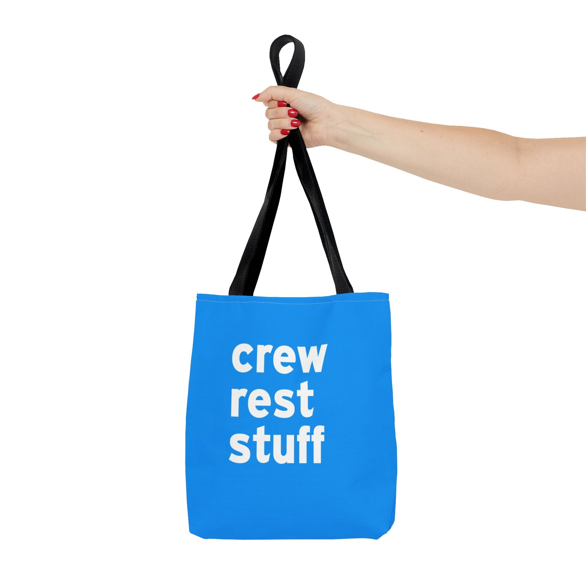 Crew Rest Stuff Tote Bag — Printed Green Travel Tote