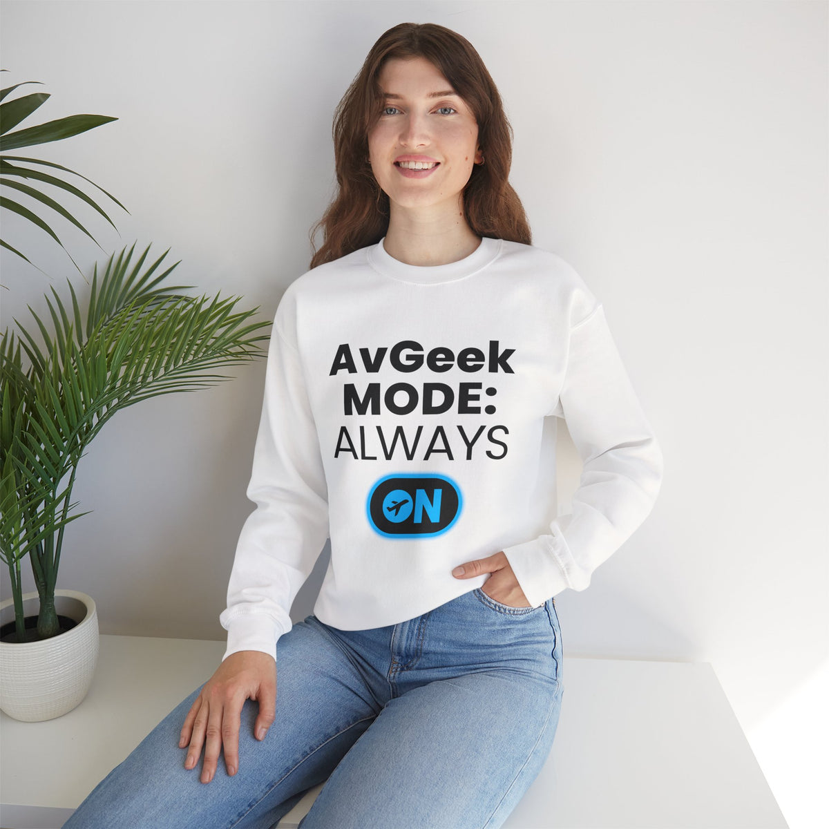 Avgeek Mode Always On   -  Crewneck Sweatshirt