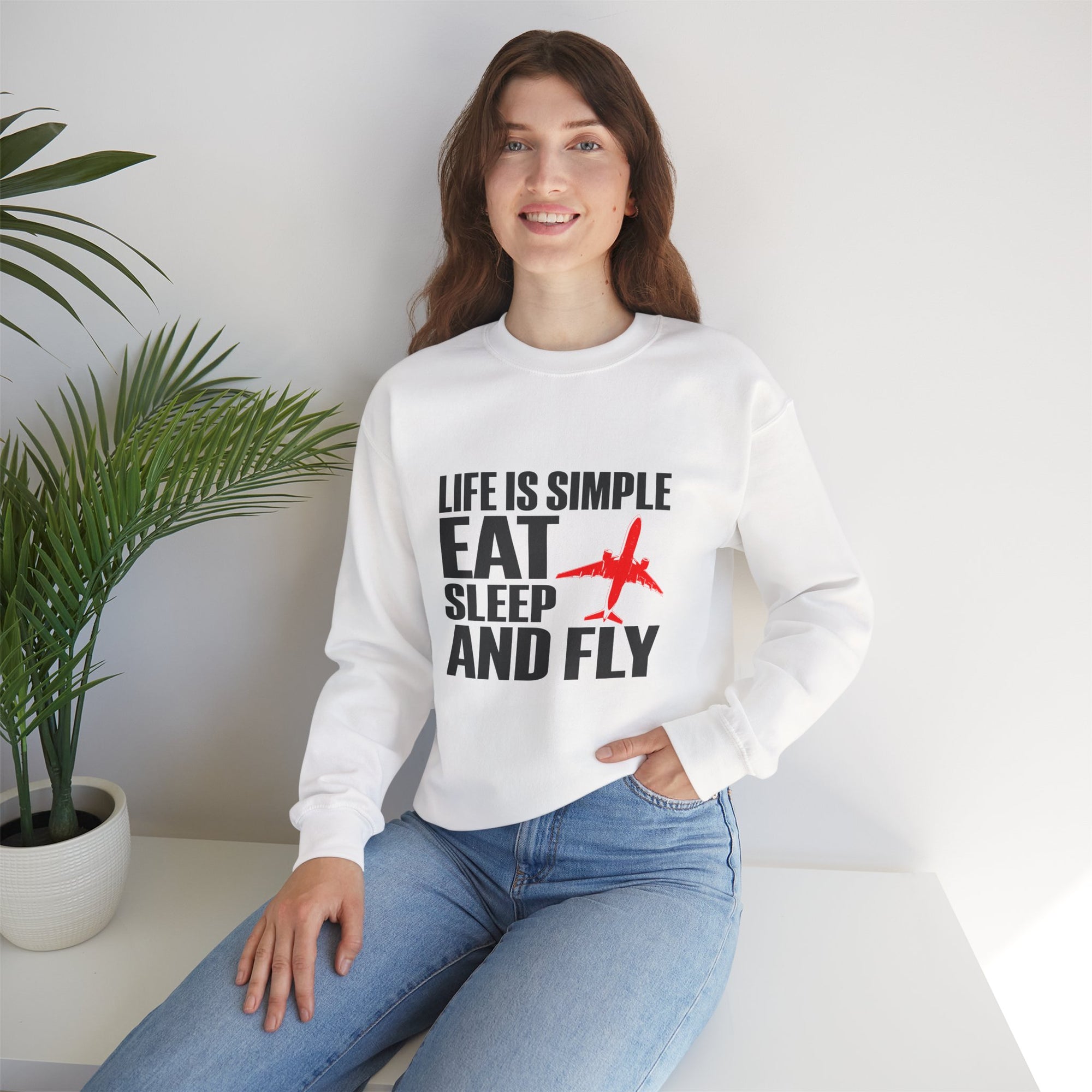 Life Is Simple  Crewneck Sweatshirt - Travel Inspiring Cozy Apparel