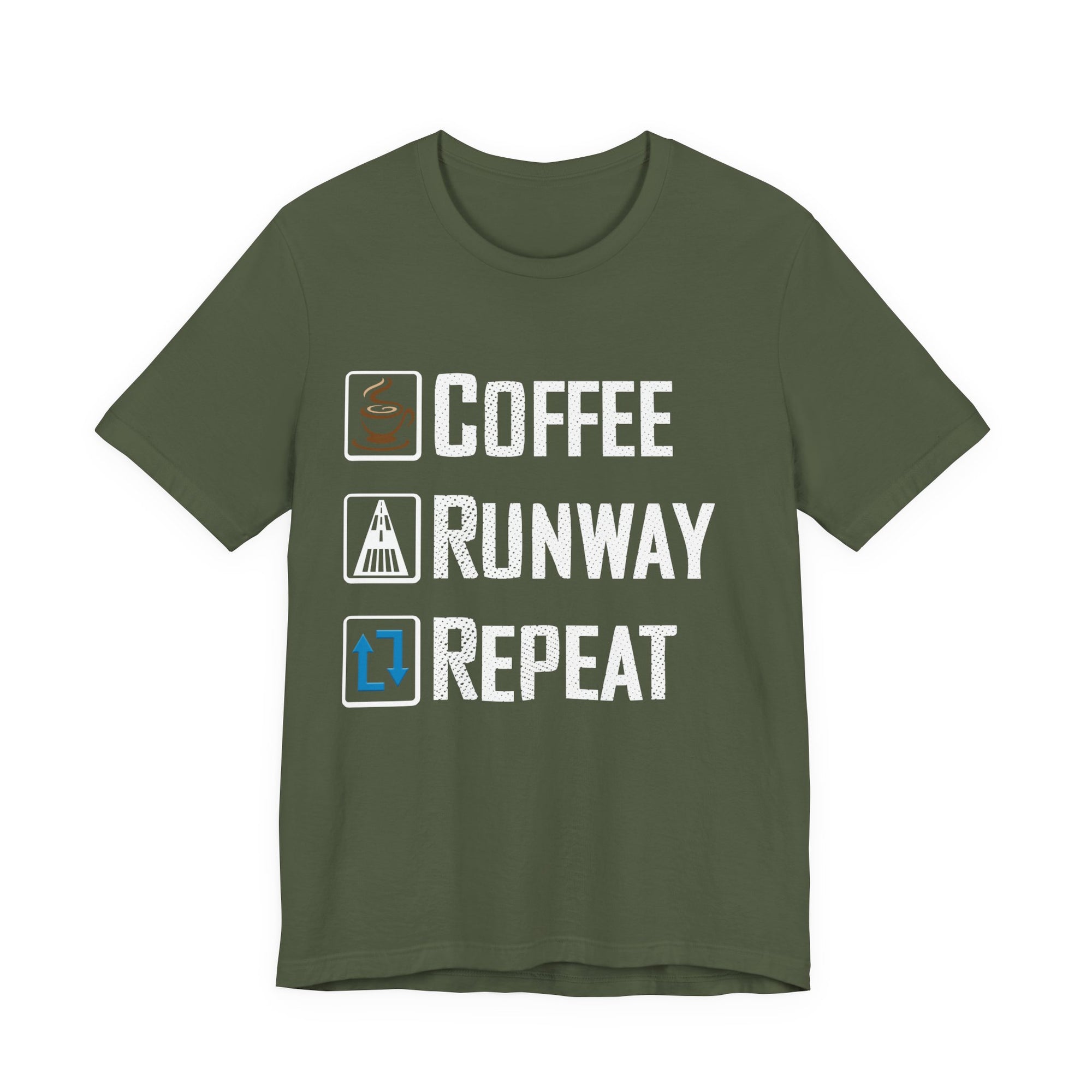 Coffee Runway Repeat - Unisex Jersey Tee