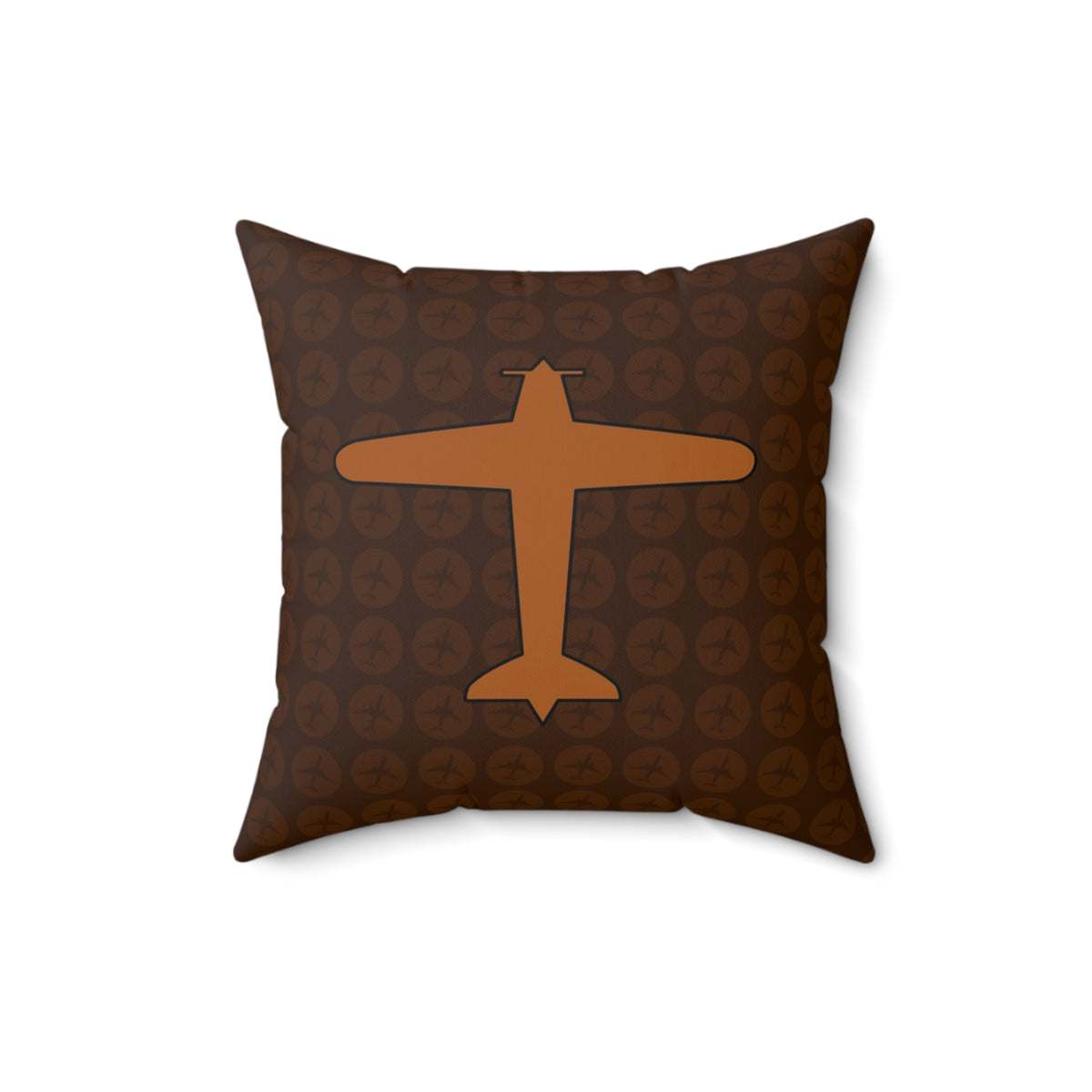 Brown Plane - Spun Polyester Square Pillow