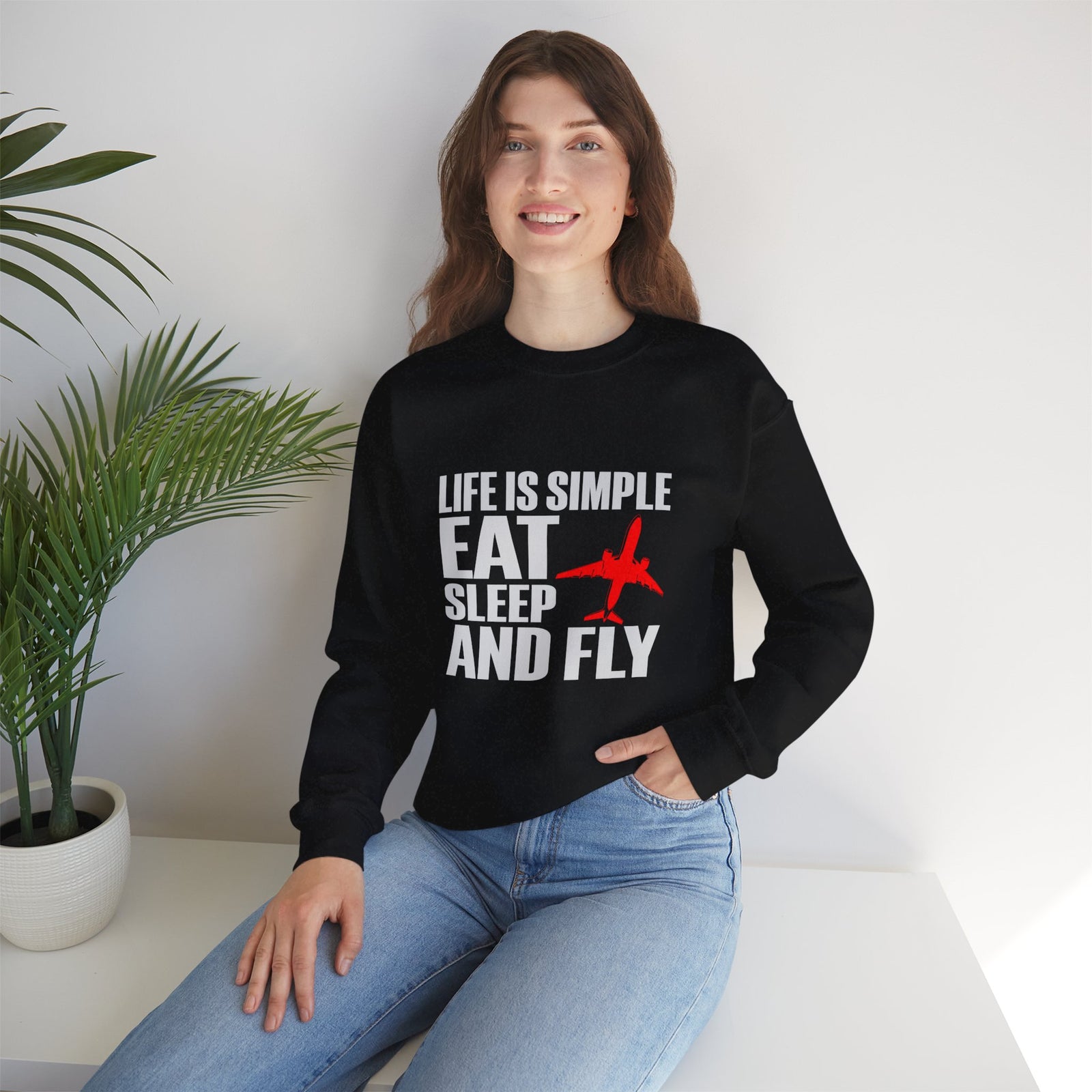 Life Is Simple  Crewneck Sweatshirt - Travel Inspiring Cozy Apparel