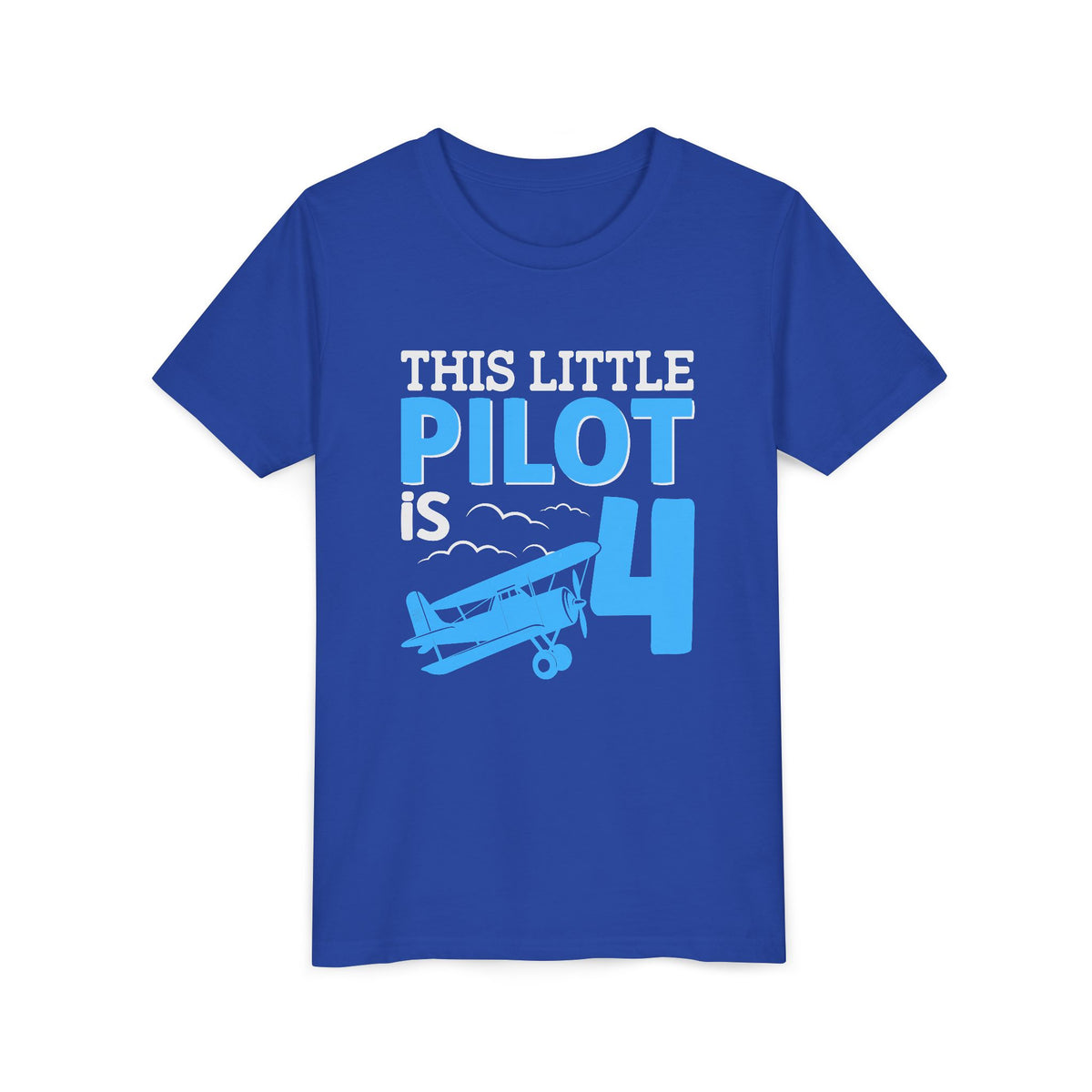 This Little Pilot Is 4 - Unisex Youth Short Sleeve Tee