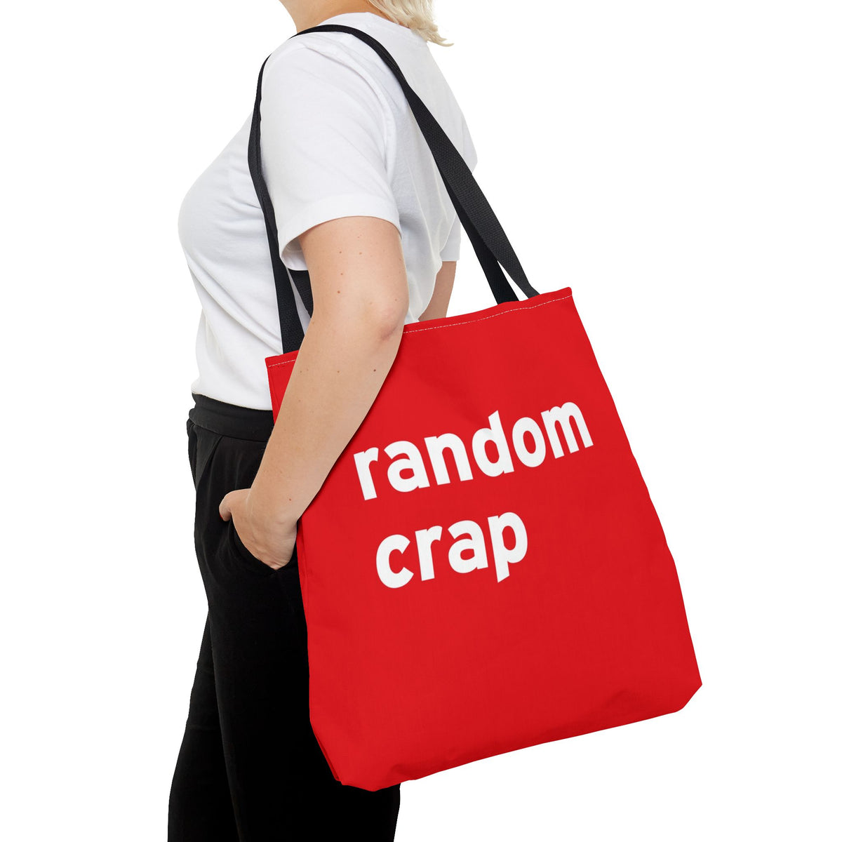 Random Crap Tote Bag — Printed Green Travel Tote