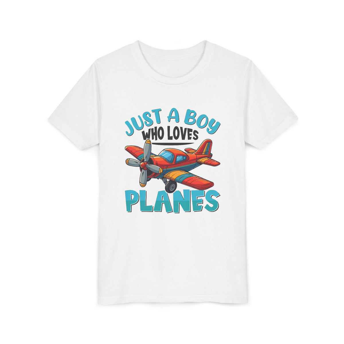 Just A Boy Who Loves Planes    - Unisex Youth Short Sleeve Tee