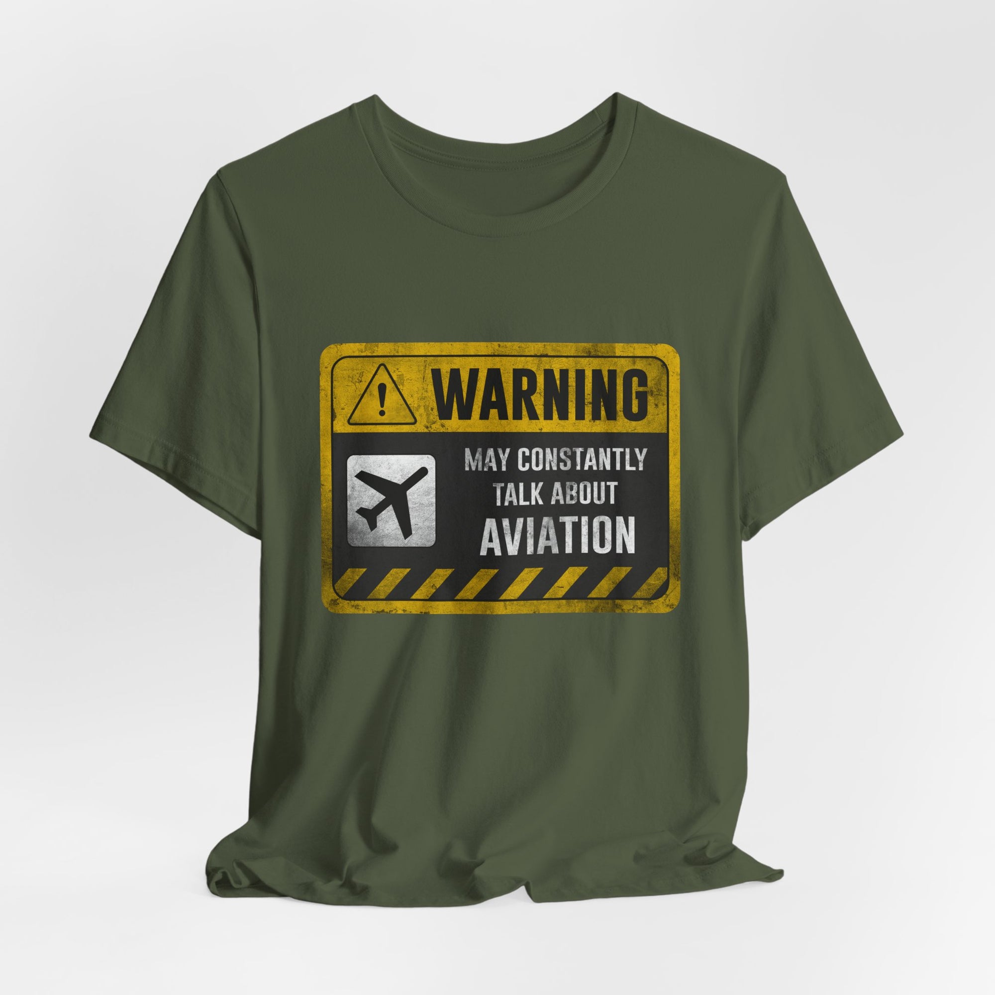 Warning May Constantly Talk About Aviation - Unisex Jersey Tee