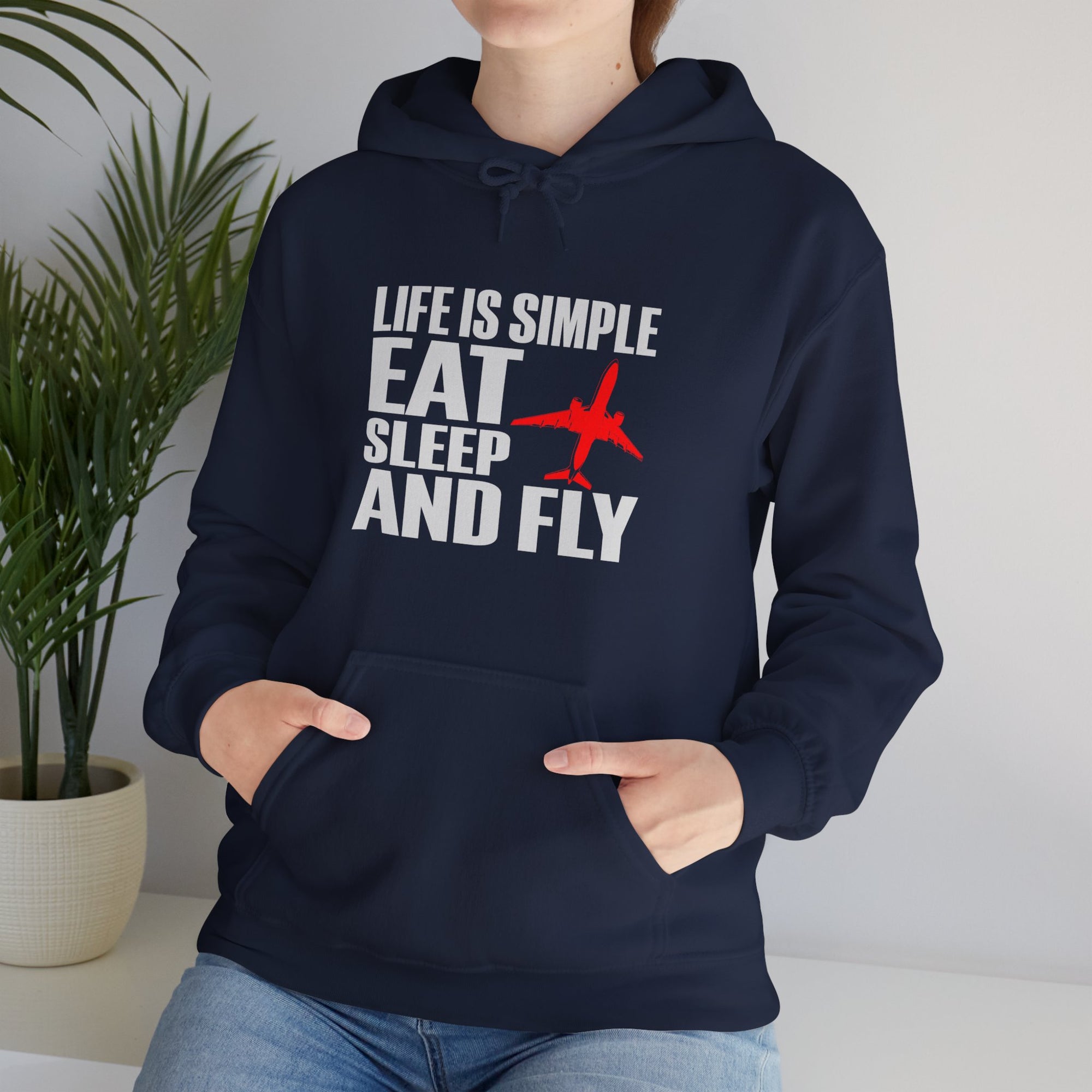 Life Is Simple Eat Sleep And Fly  - Pullover Hoodie